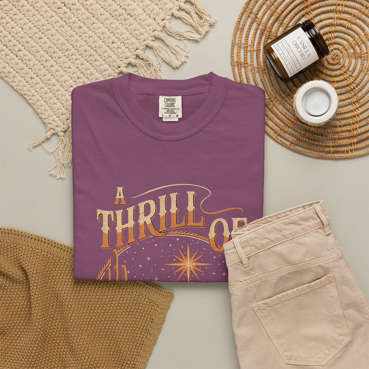 A Thrill of Hope Christmas Eve Distressed T-Shirt Christian Graphic Tee