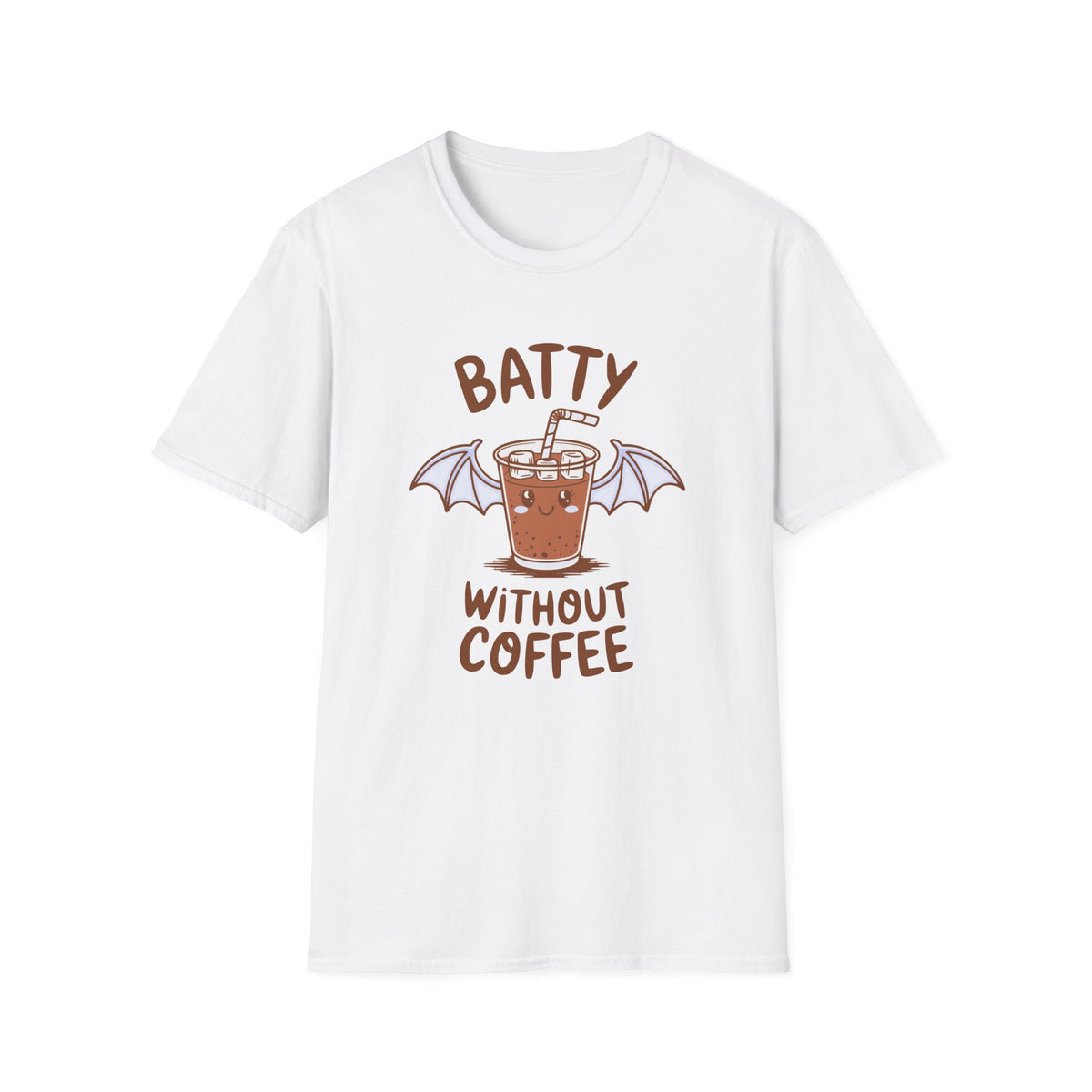Batty Without Coffee T‑Shirt Cute Bat Coffee Halloween Graphic Tee