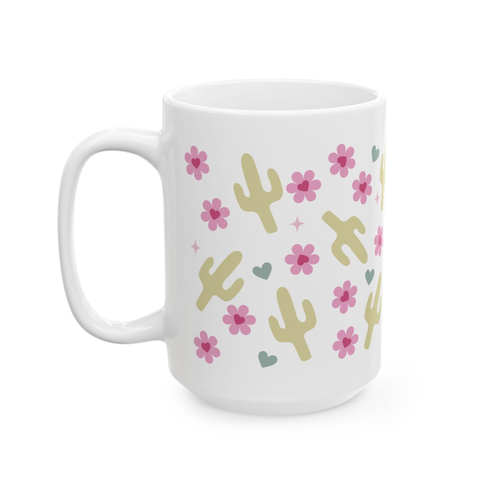 Cactus Crush Mug — Cute Desert Pattern Coffee Cup (11oz, 15oz)