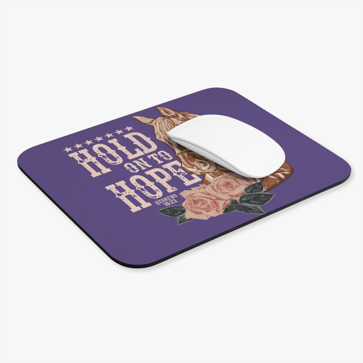 Hold On to Hope Horse Mouse Pad Inspirational Christian Desk Accessory
