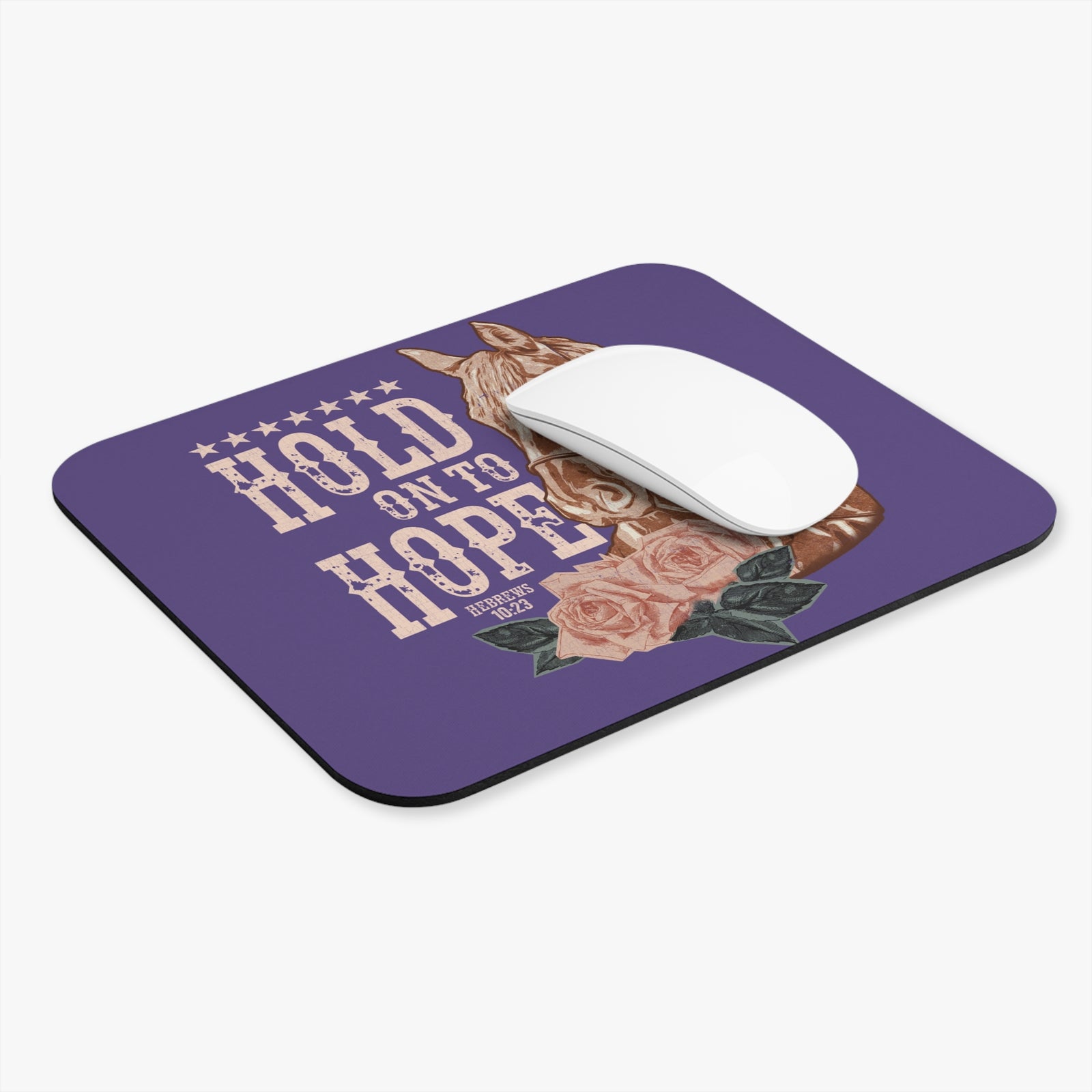 Hold On to Hope Horse Mouse Pad Inspirational Christian Desk Accessory