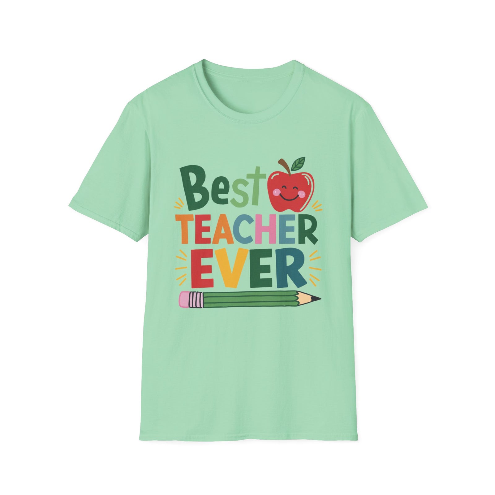 Best Teacher Ever T-Shirt Cute Apple Teacher Appreciation Gift Tee