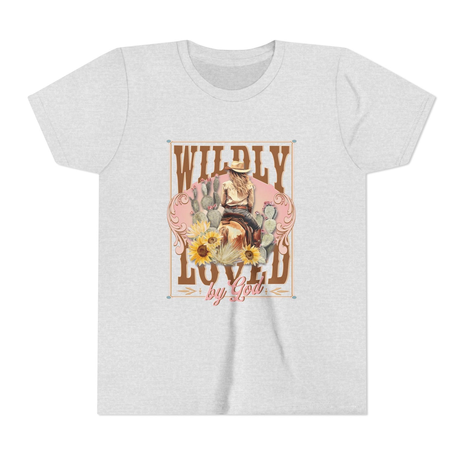 Wildly Loved by God Kids T-Shirt Christian Cowgirl & Horse Graphic Tee