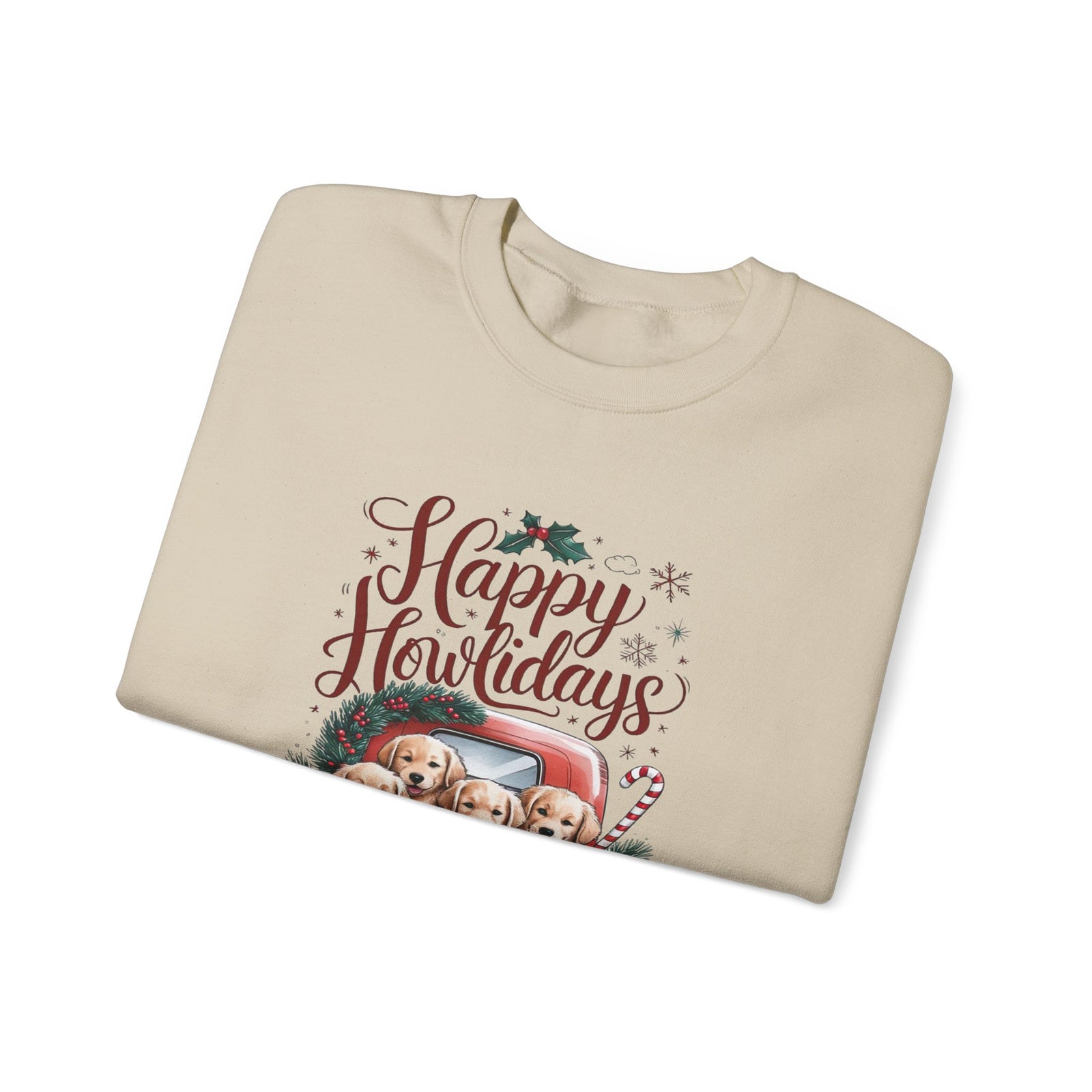 Happy Howlidays Puppy Crewneck Unisex Sweatshirt