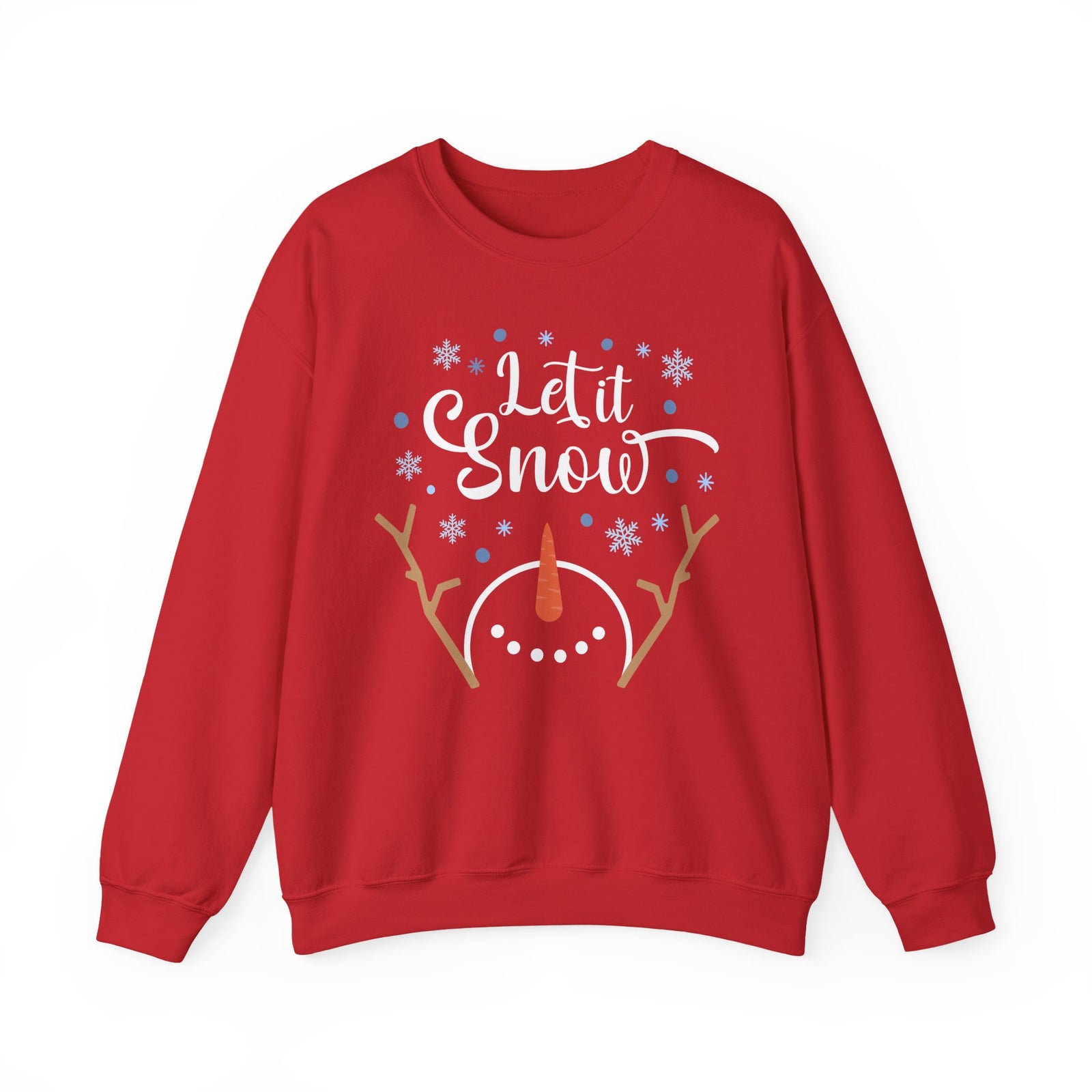Let it Snow Happy Snowman Winter Crewneck Unisex Sweatshirt