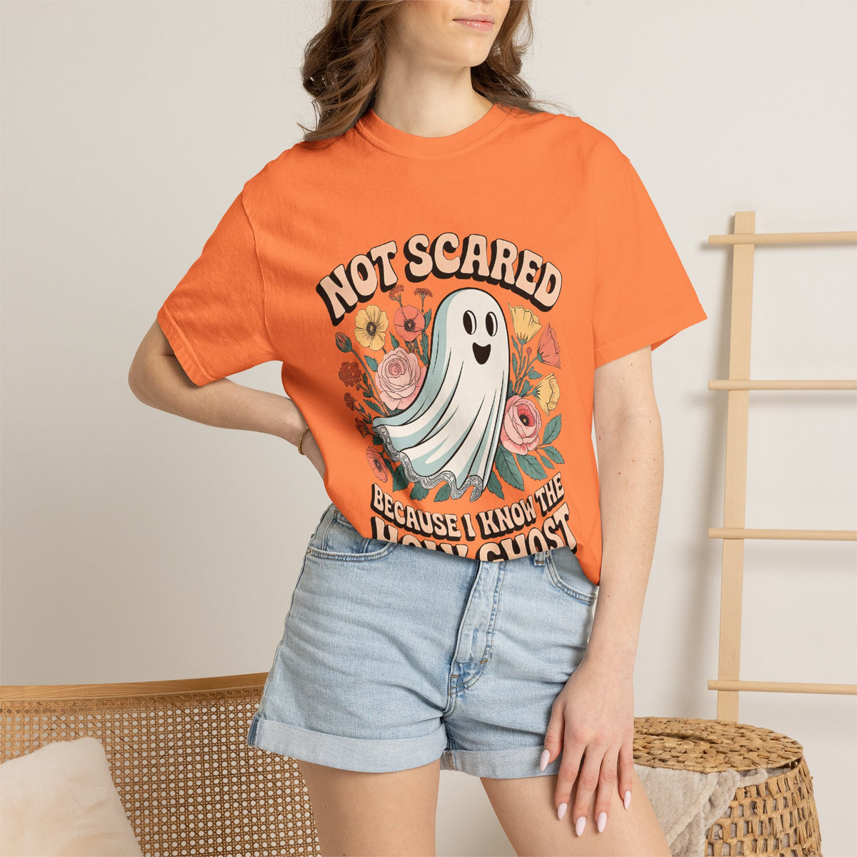 Not Scared Holy Ghost T-Shirt Christian Halloween Graphic Tee