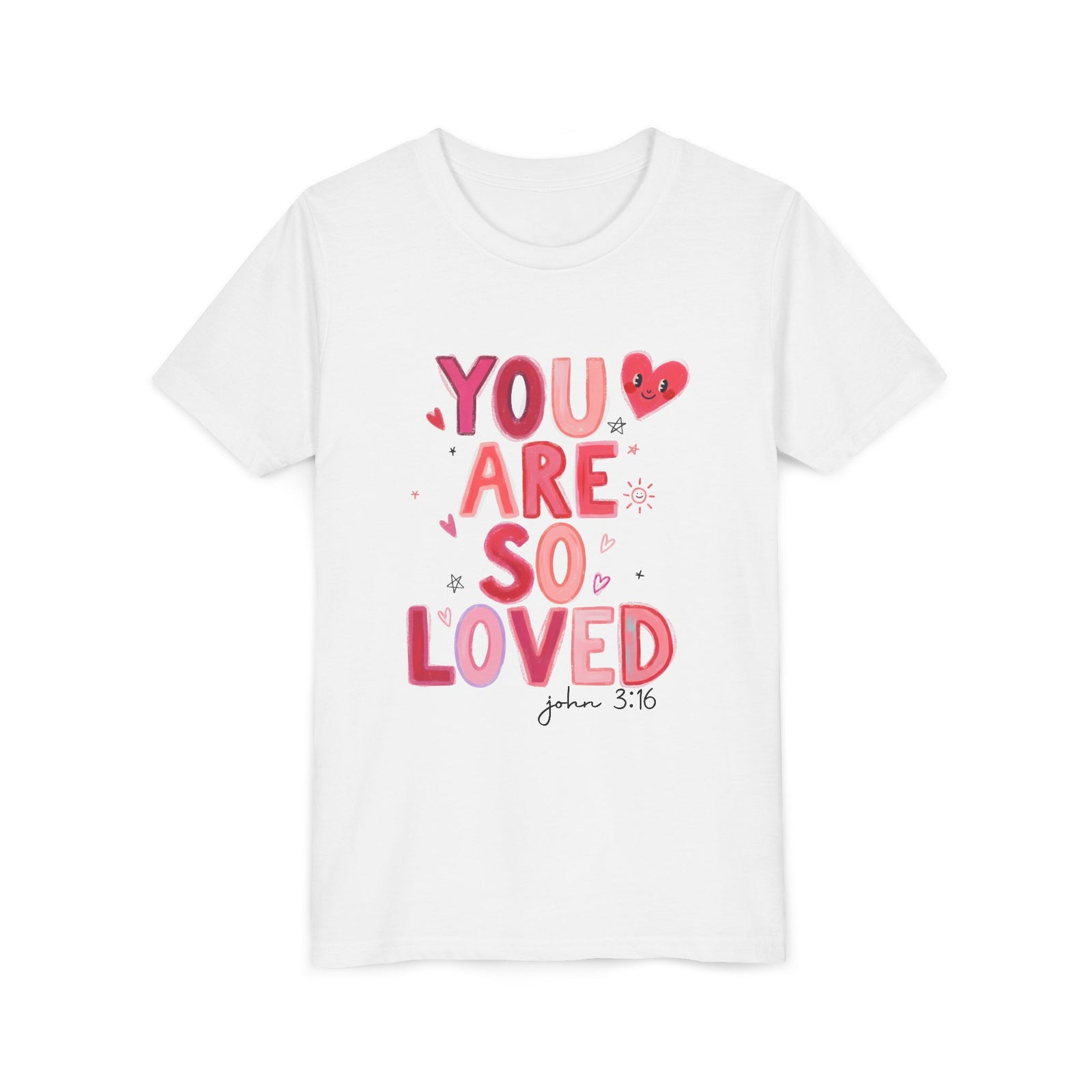 You Are So Loved John 3:16 Kids T-Shirt Cute Youth Christian Tee