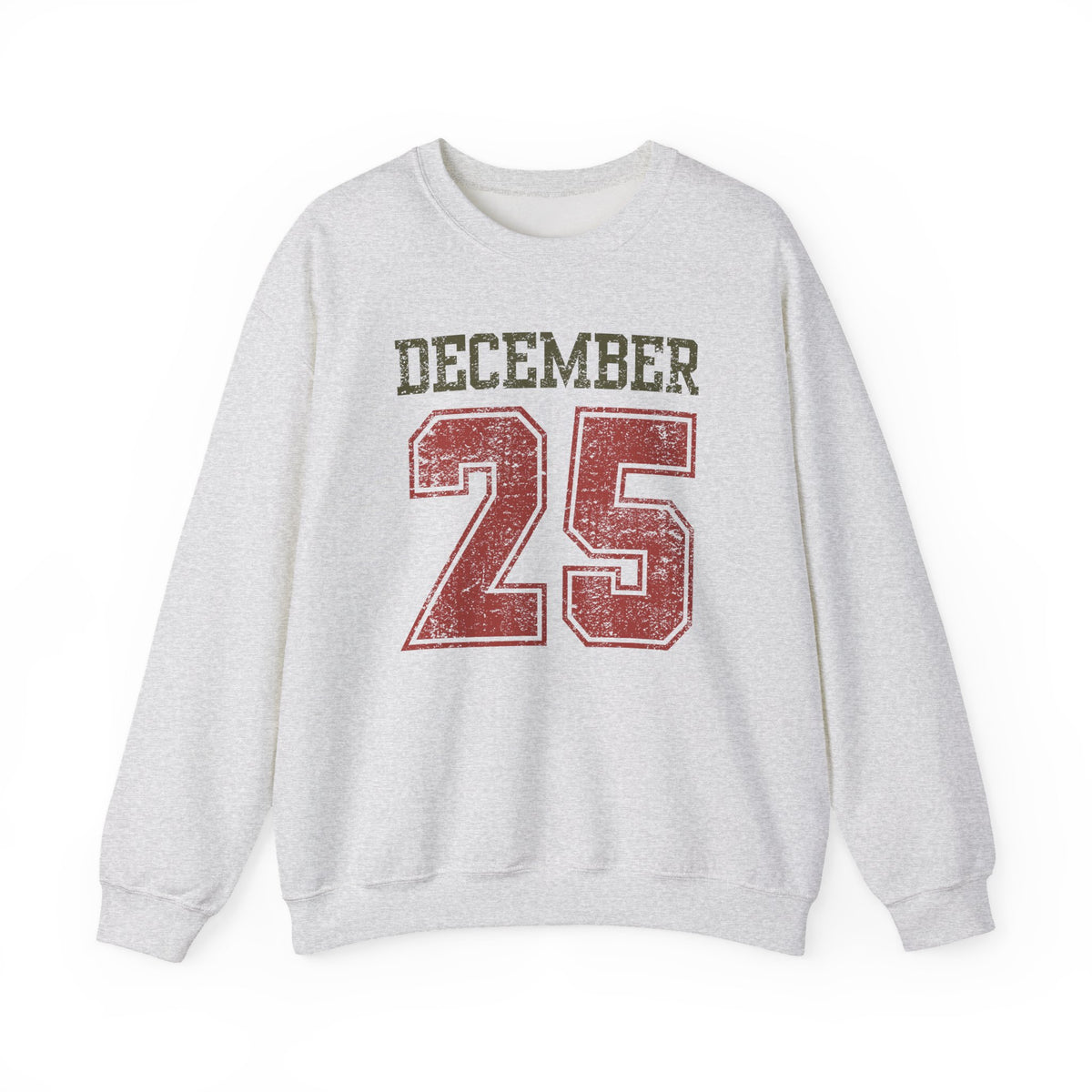 December 25 Vintage Distressed Heavy Blend Unisex Crewneck Cozy Christmas Sweatshirt - Sydney So Sweet