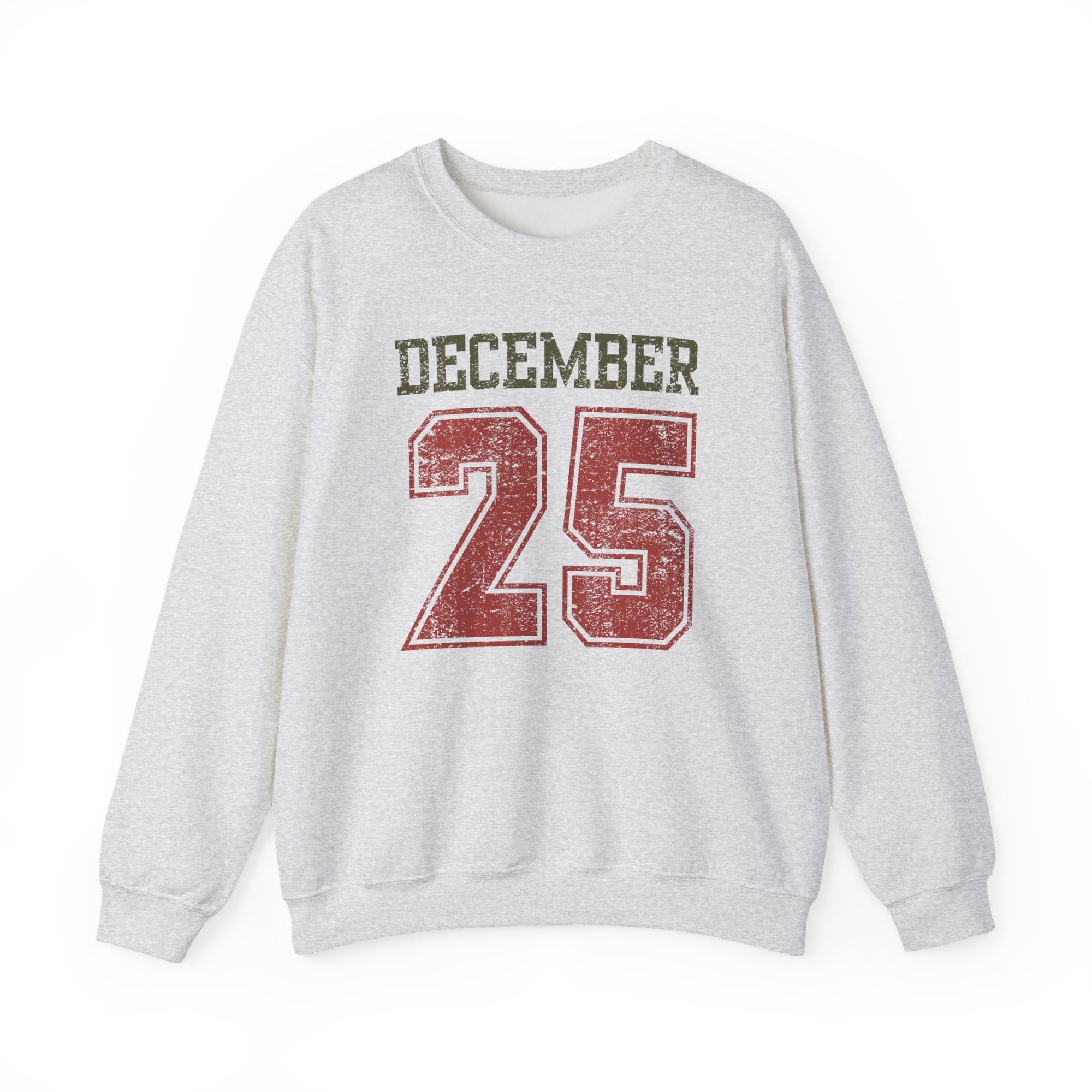 December 25 Vintage Distressed Heavy Blend Unisex Crewneck Cozy Christmas Sweatshirt - Sydney So Sweet
