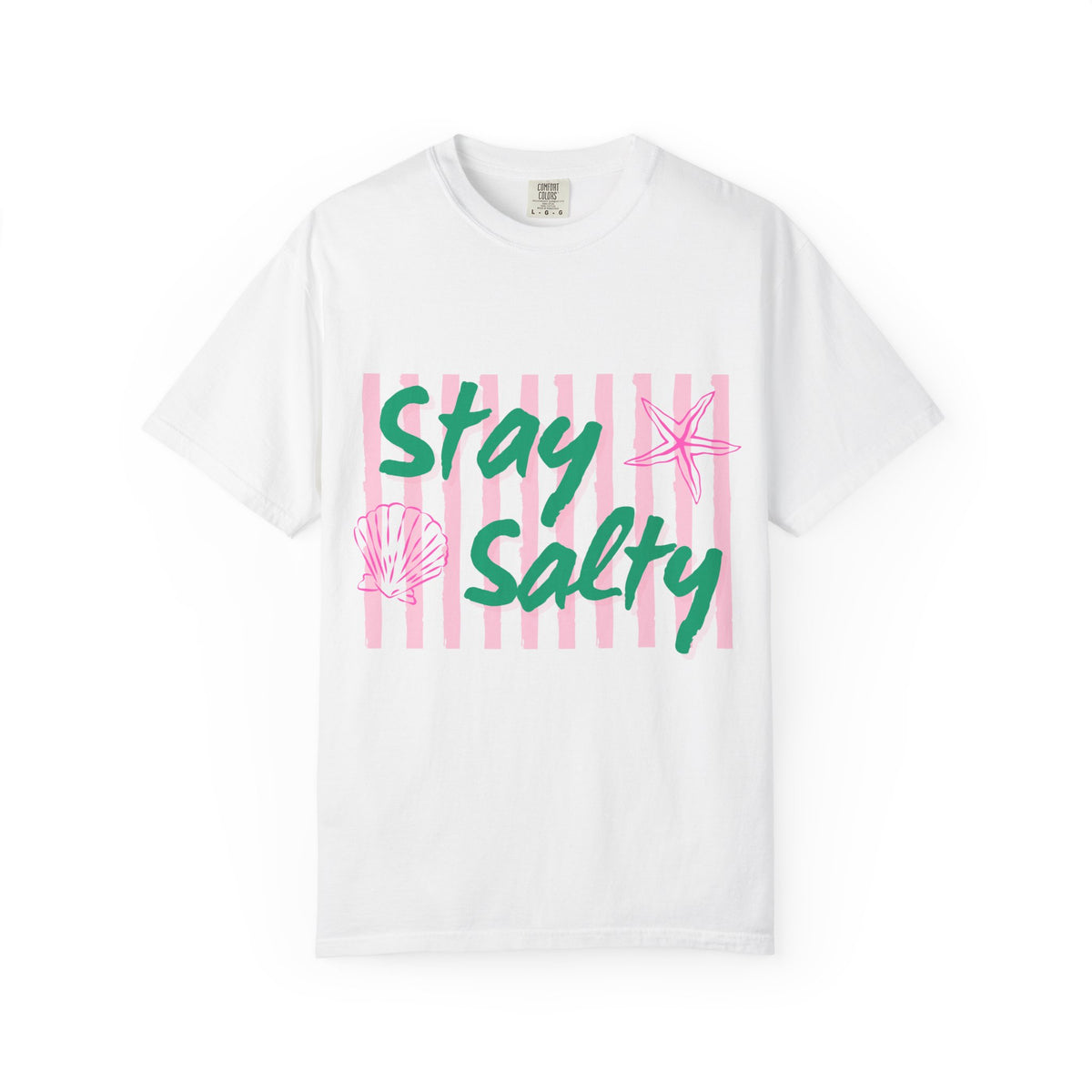 Stay Salty Graphic T-Shirt Women's  Beachy Pink Stripe Tee