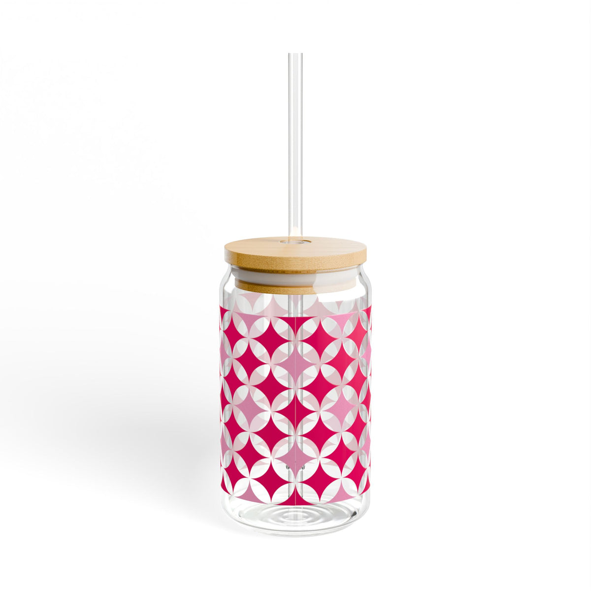 Twinkling Tidings Christmas Sipper Glass 16oz Reusable Drink Jar with Lid & Straw
