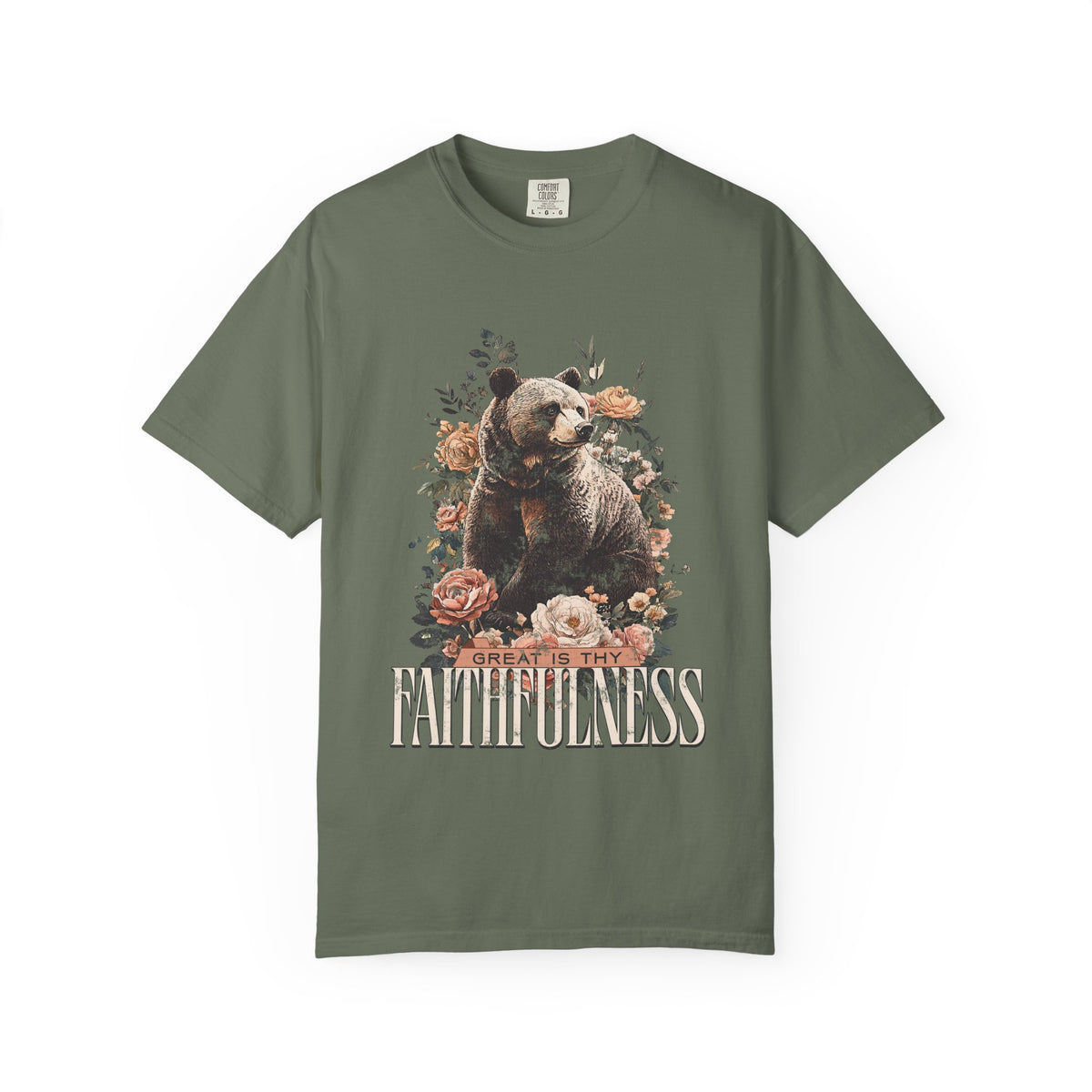 How Great is Thy Faithfulness T-Shirt Grizzly Bear Christian Distressed Tee