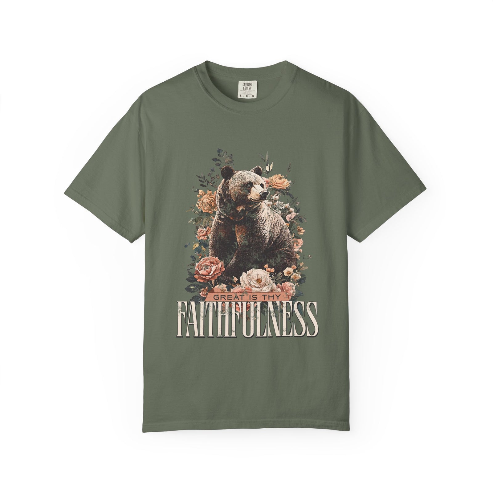 How Great is Thy Faithfulness T-Shirt Grizzly Bear Christian Distressed Tee