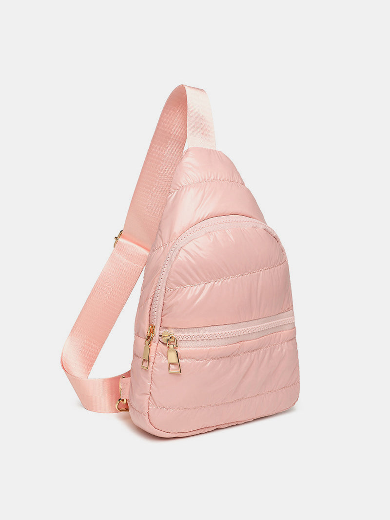 Quilted Adjustable Strap Puffy Sling Bag - Sydney So Sweet