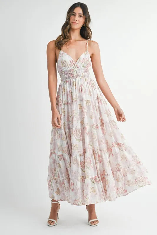 MABLE Floral Print Tiered Cami Maxi Dress - Sydney So Sweet