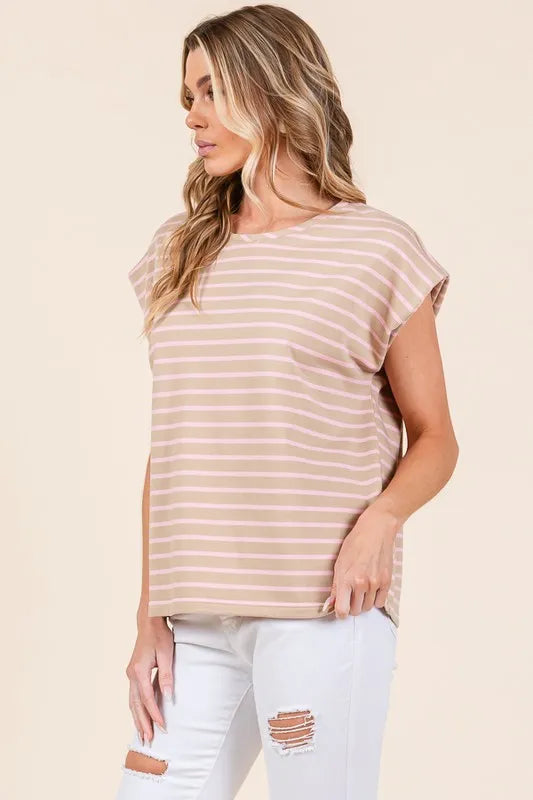 Lime 'N' Chili Striped Muscle Sleeve Top - Sydney So Sweet