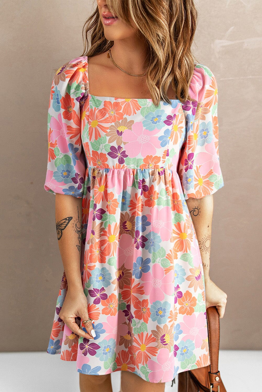 Printed Half Sleeve Mini Dress - Sydney So Sweet