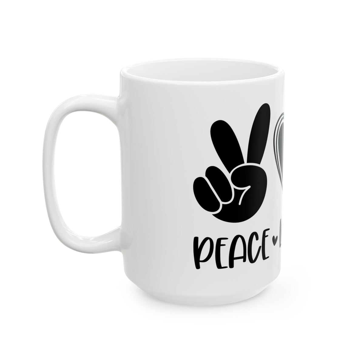 Peace Love Dogs Ceramic Mug Cute Ceramic Mug Coffee Cup (11oz & 15oz)