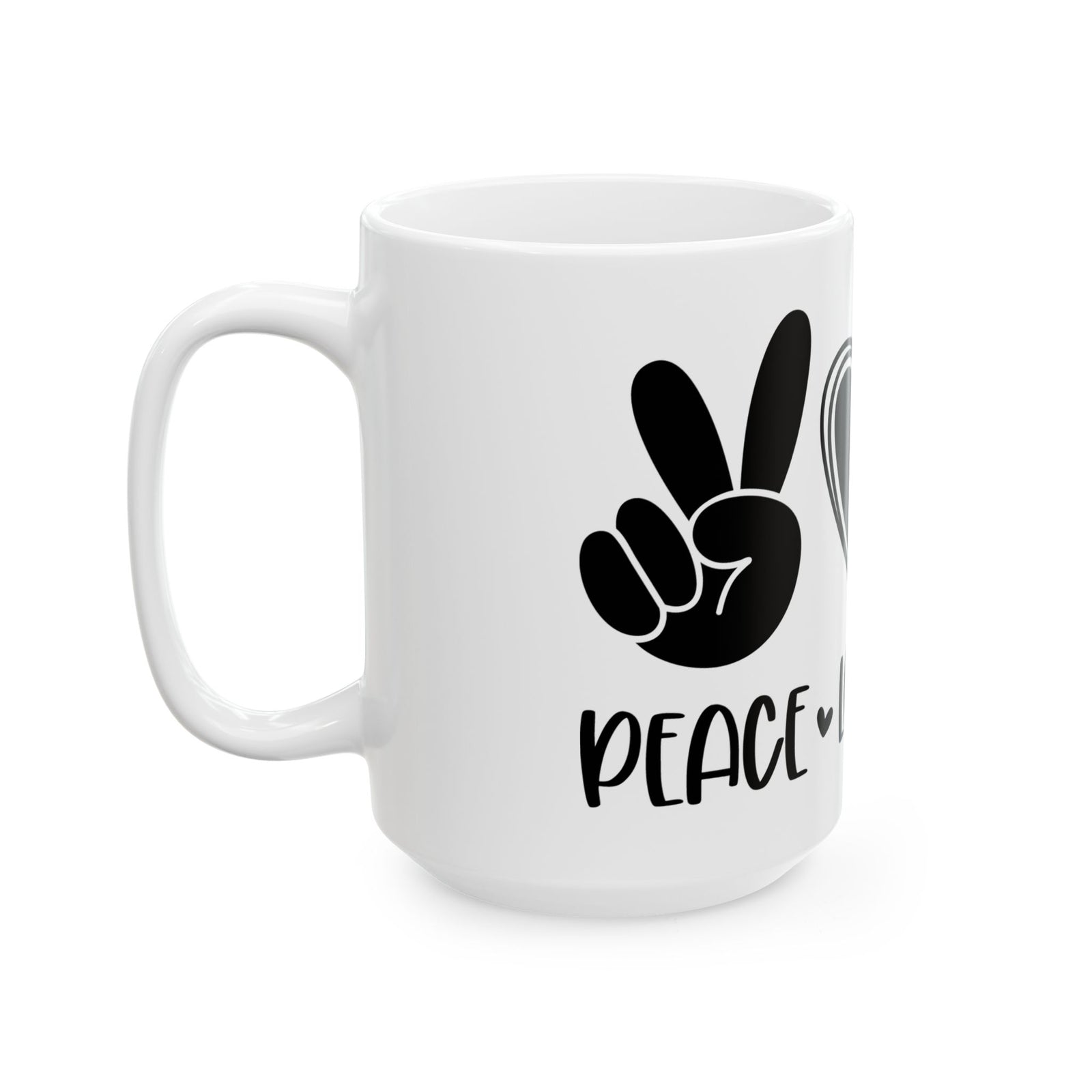 Peace Love Dogs Ceramic Mug Cute Ceramic Mug Coffee Cup (11oz & 15oz)
