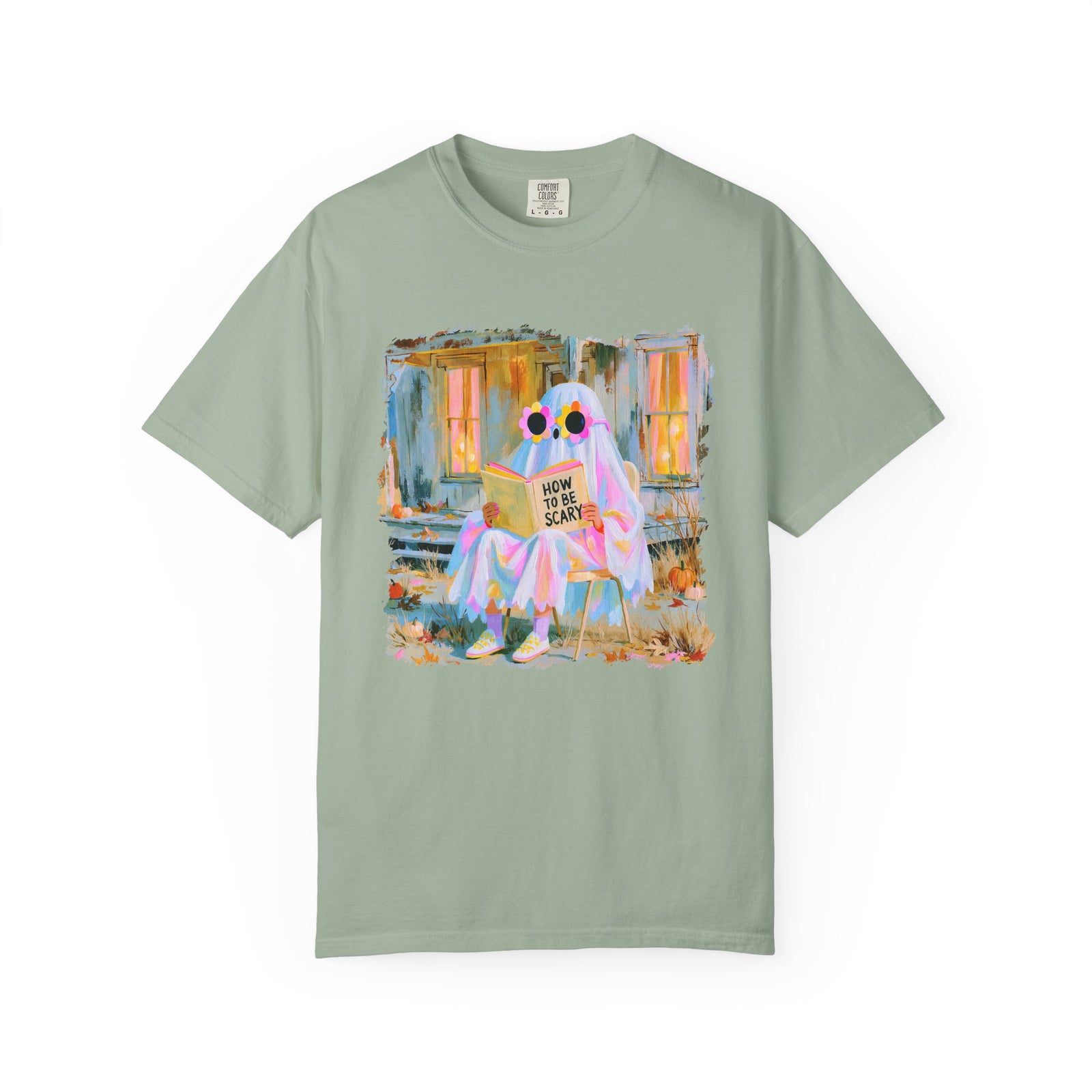 How to Be Scary Ghost Book T-Shirt Pastel Retro Spooky Halloween Graphic Tee