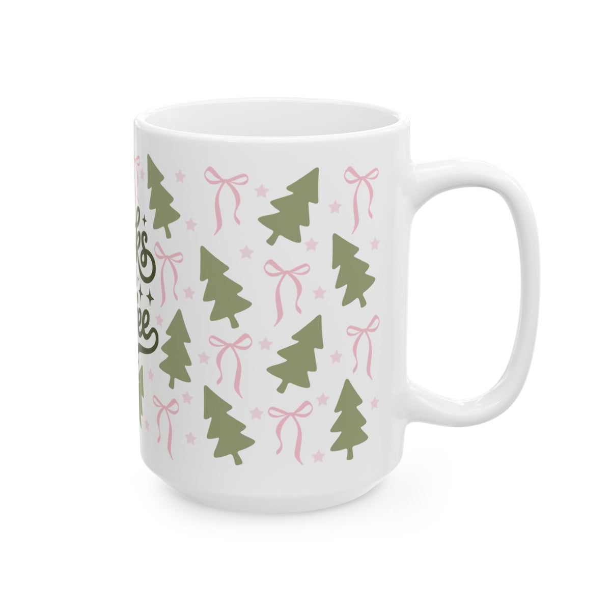 Books & Coffee Coquette Trees Ceramic Mug Coffee Cup (11oz & 15oz)