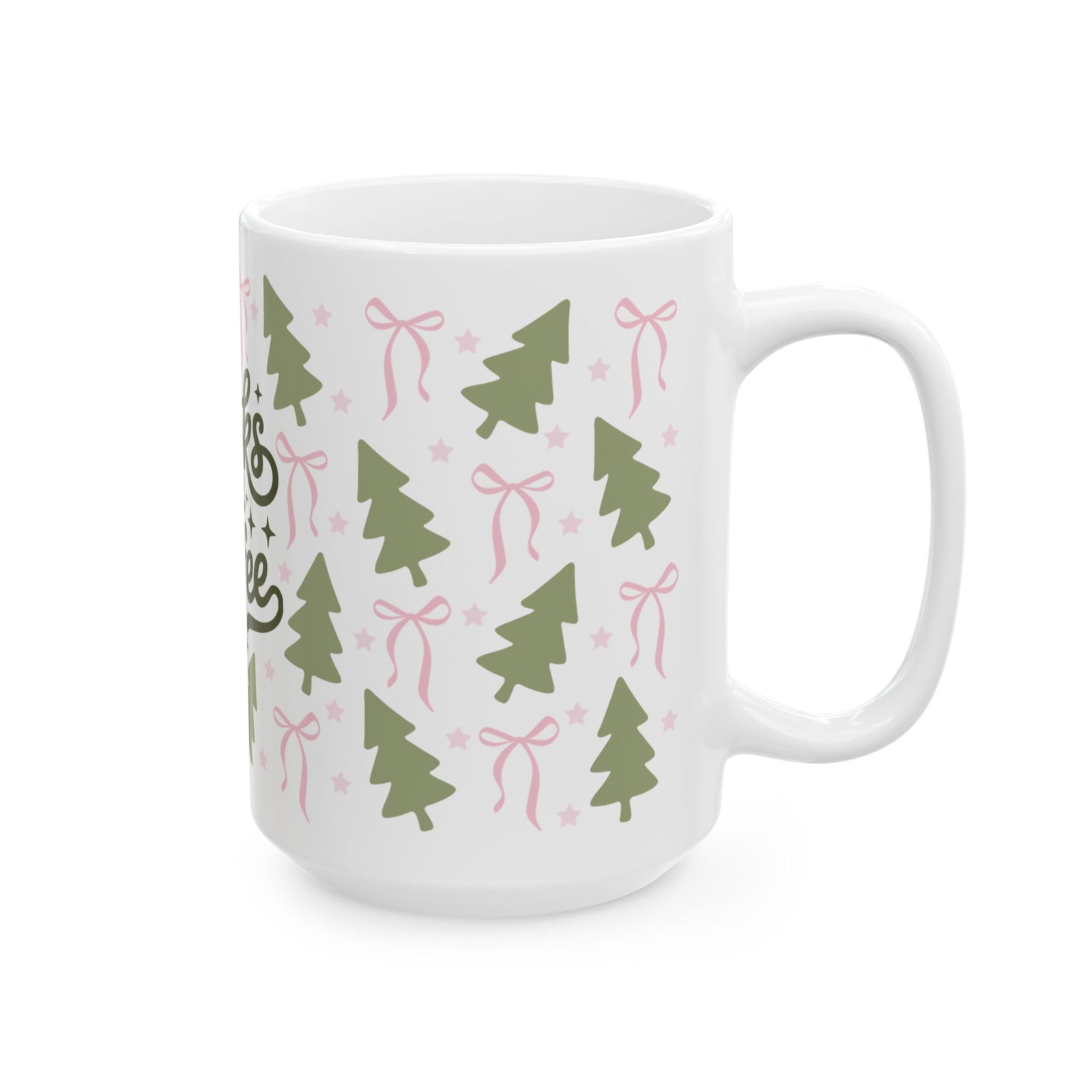 Books & Coffee Coquette Trees Ceramic Mug Coffee Cup (11oz & 15oz)
