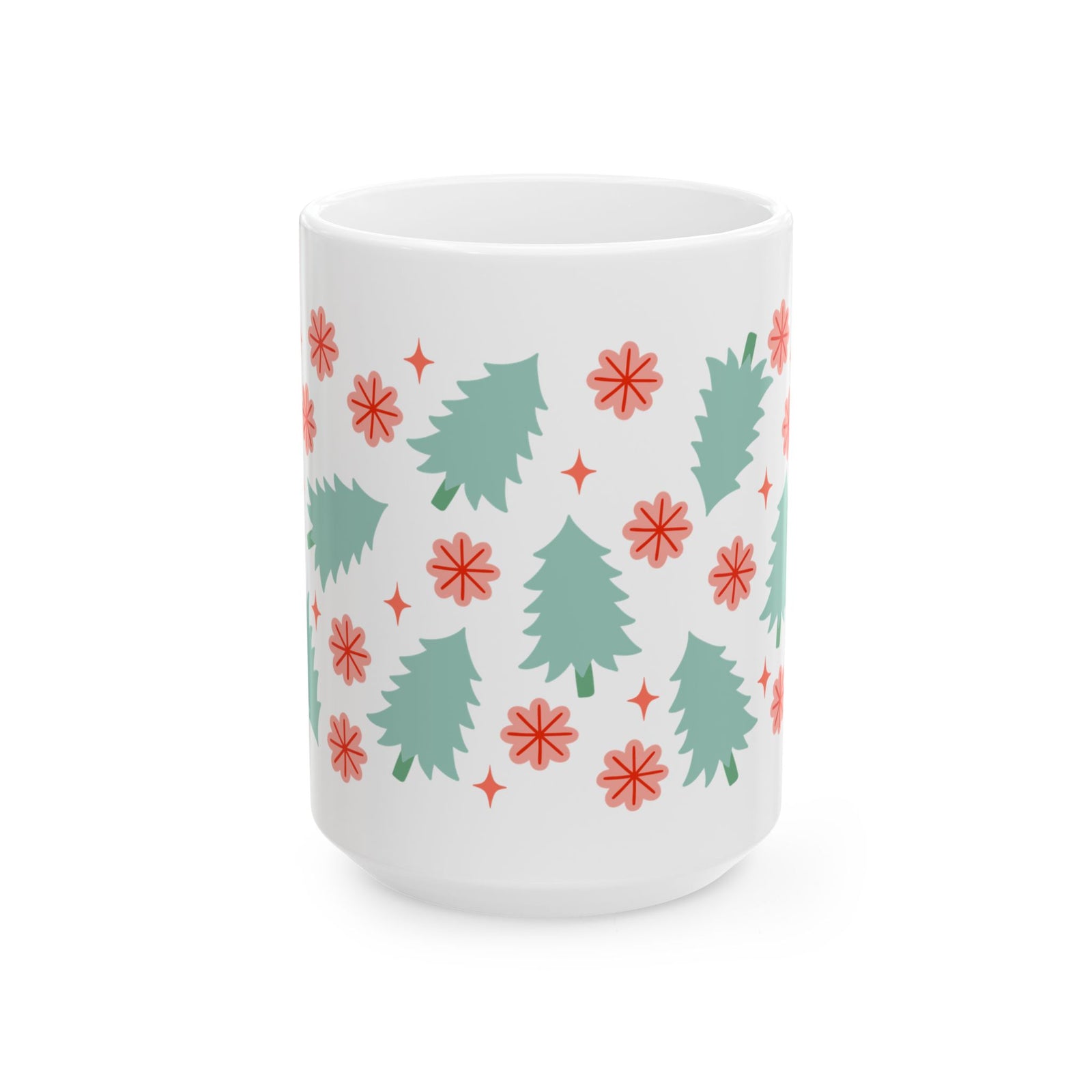 Holly Jolly Christmas Holiday Ceramic Mug Coffee Cup (11oz & 15oz)