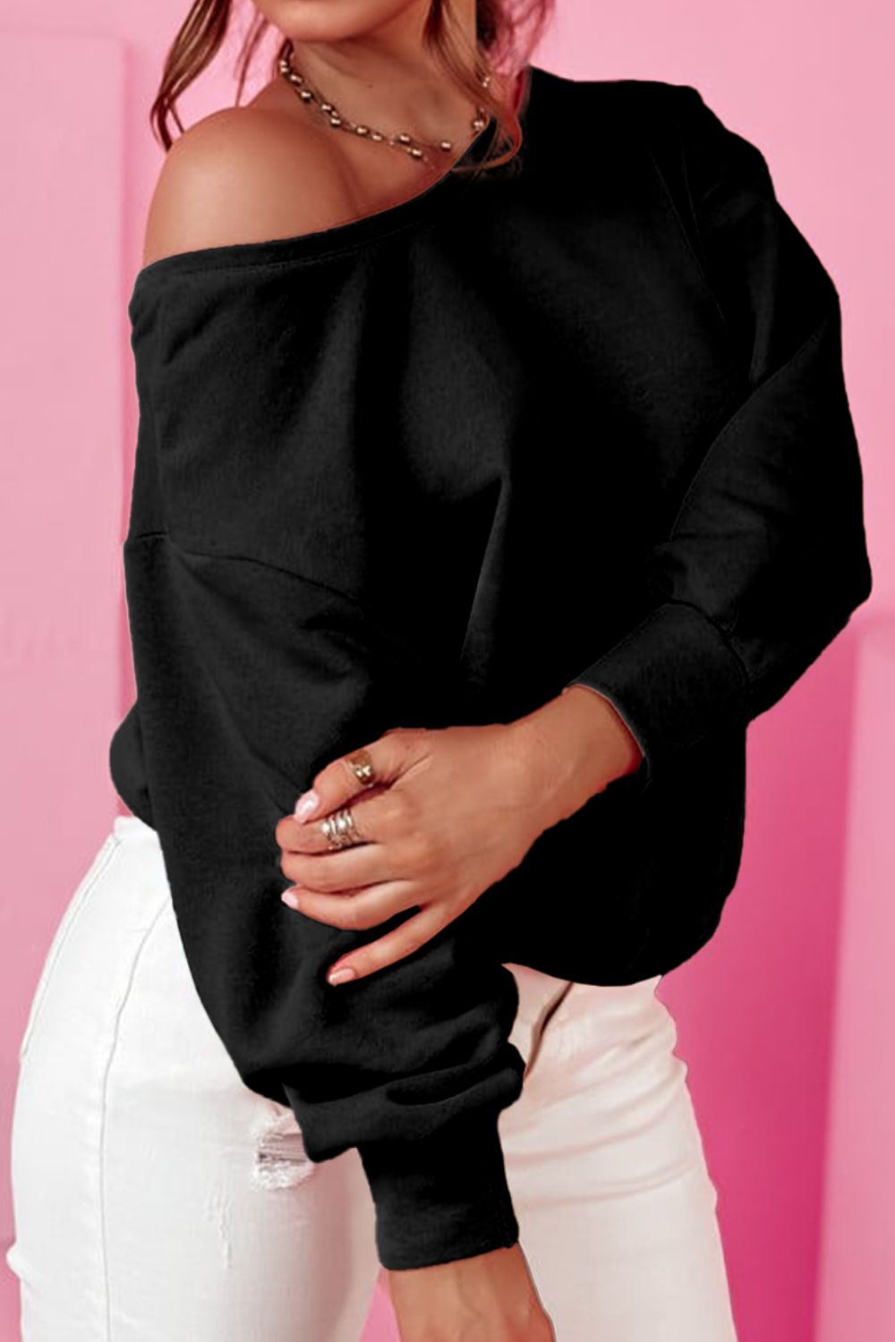 Bow Round Neck Long Sleeve Sweatshirt - Sydney So Sweet