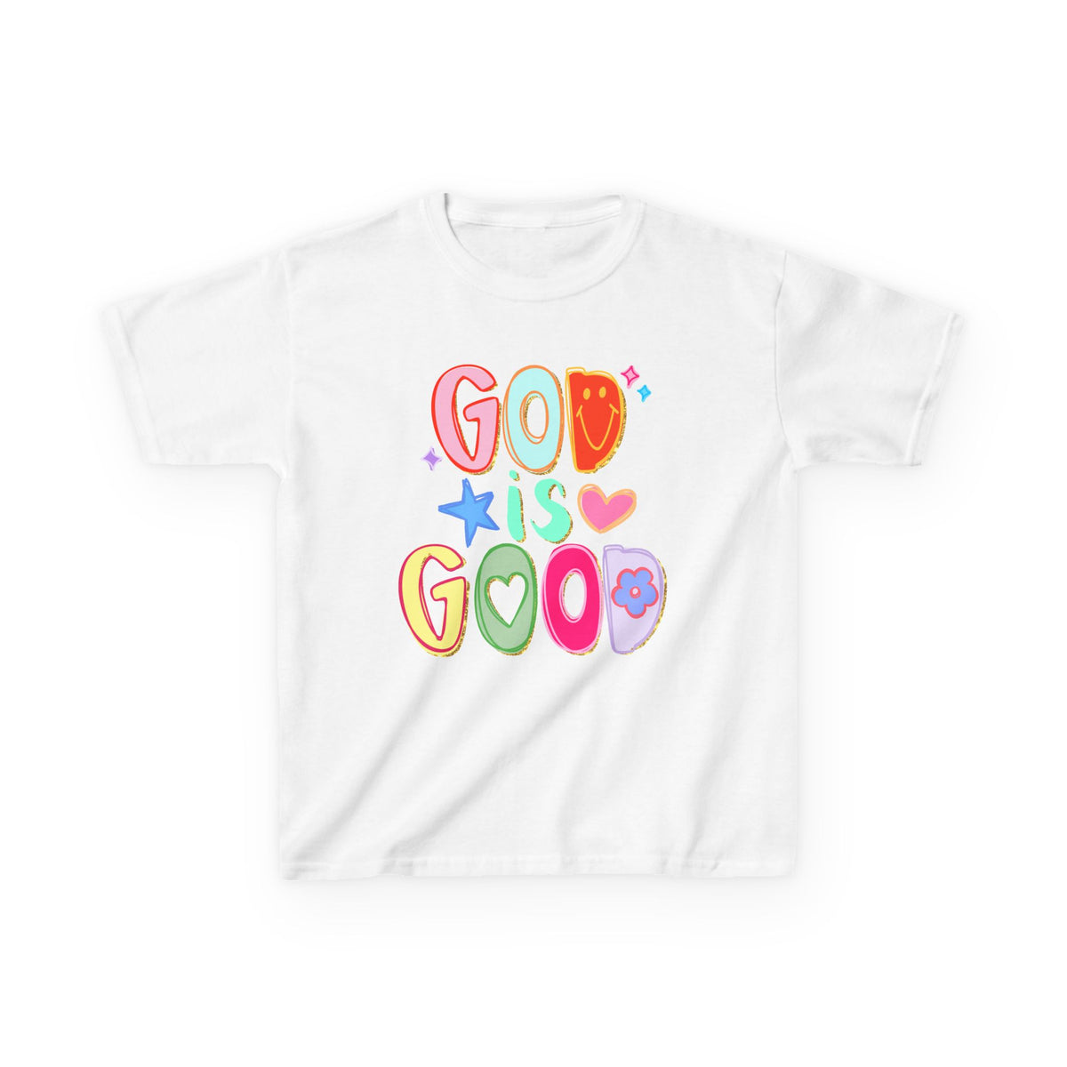 God Is Good Colorful Kids T-Shirt Youth Christian Faith Graphic Tee