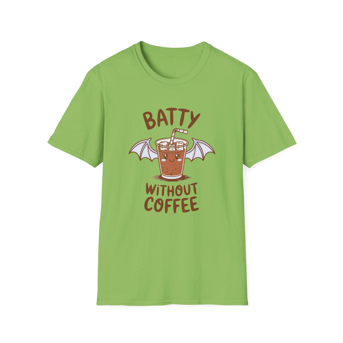 Batty Without Coffee T‑Shirt Cute Bat Coffee Halloween Graphic Tee