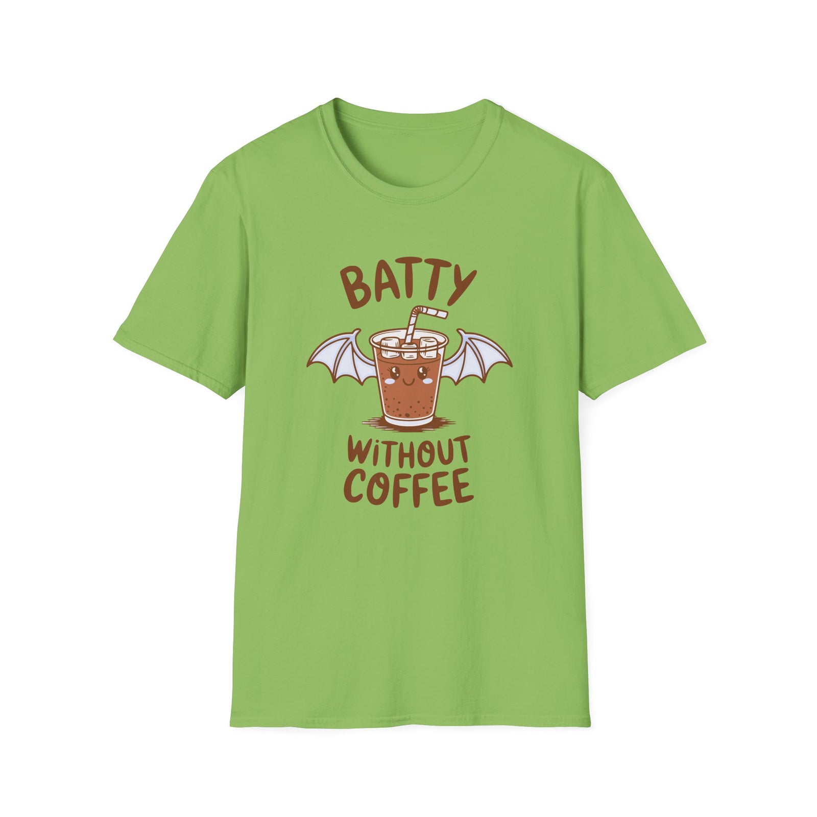 Batty Without Coffee T‑Shirt Cute Bat Coffee Halloween Graphic Tee