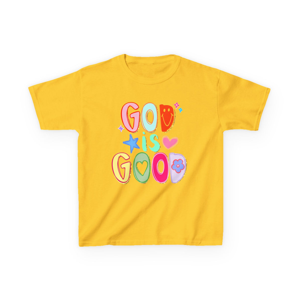 God Is Good Colorful Kids T-Shirt Youth Christian Faith Graphic Tee