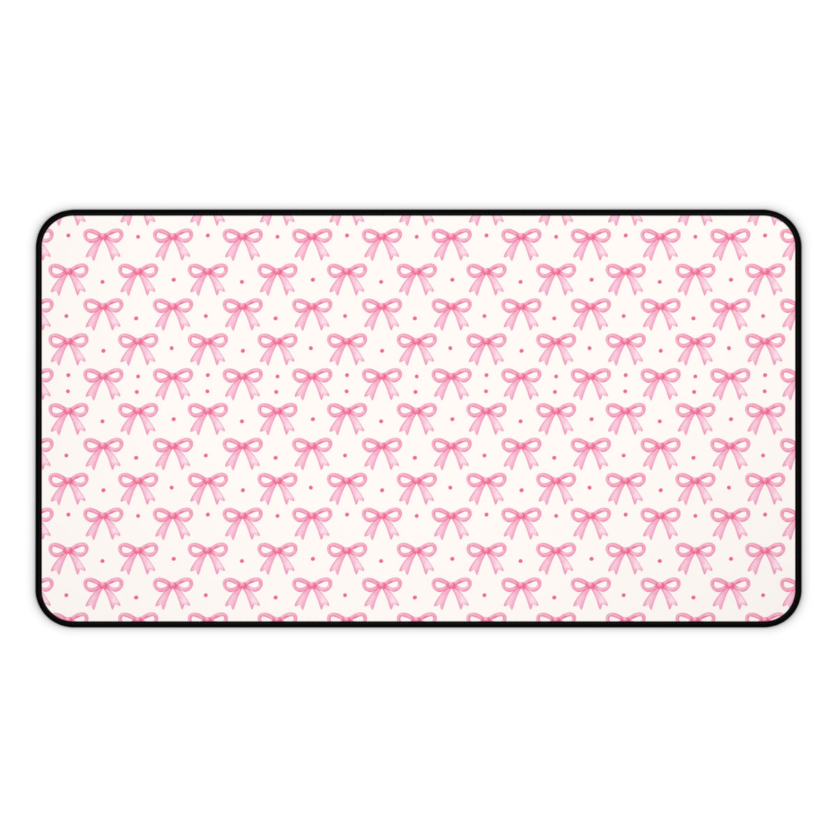 Coquette Bow Desk Mat - Hot Pink & Dot Design for Home Office Decor - Sydney So Sweet