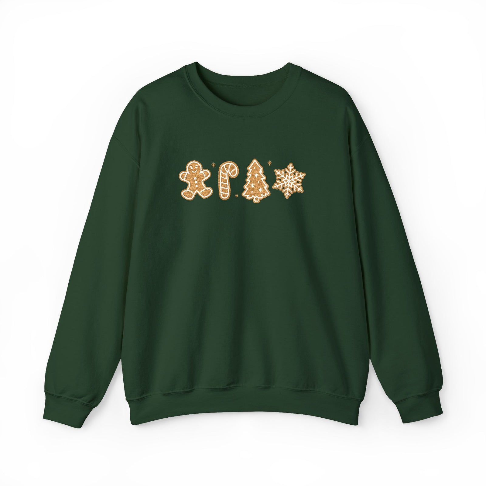 Gingerbread Cookies Heavy Blend Women's Crewneck Embroidered Christmas Holiday Sweatshirt - Sydney So Sweet