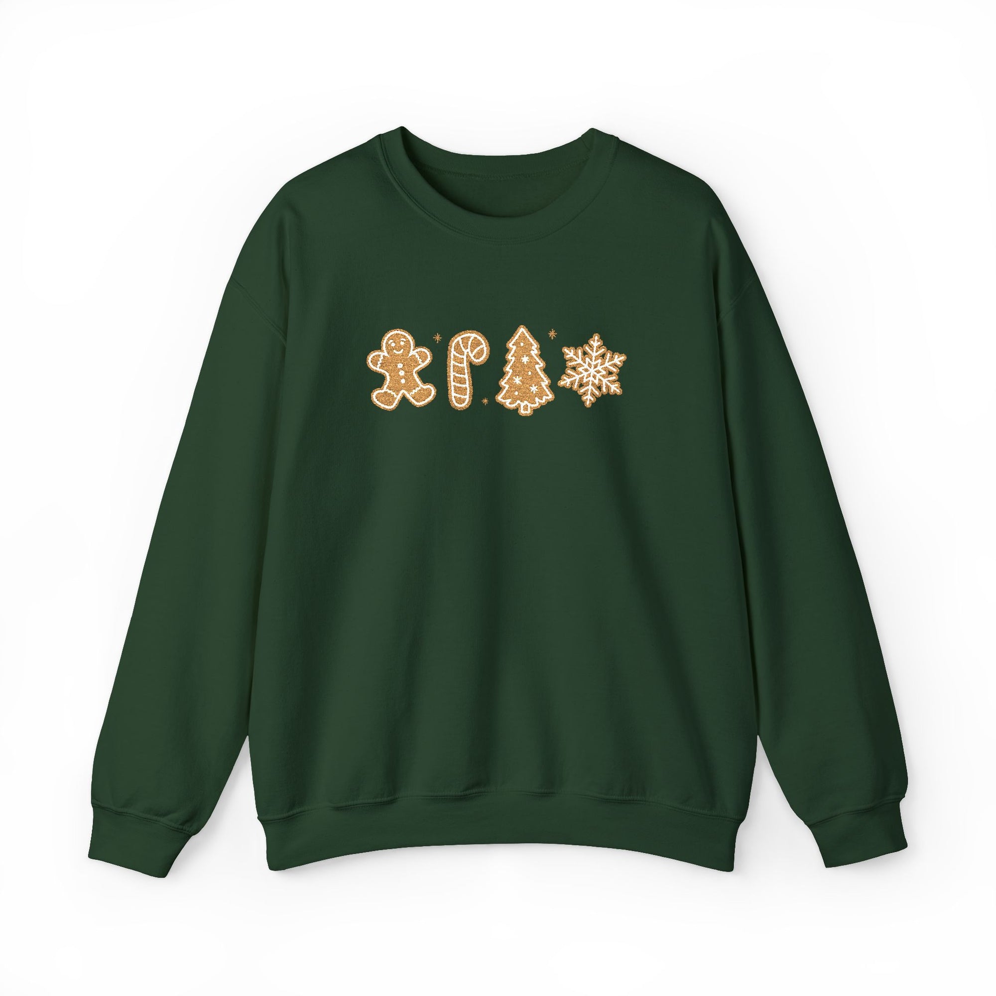 Gingerbread Cookies Heavy Blend Women's Crewneck Embroidered Christmas Holiday Sweatshirt - Sydney So Sweet