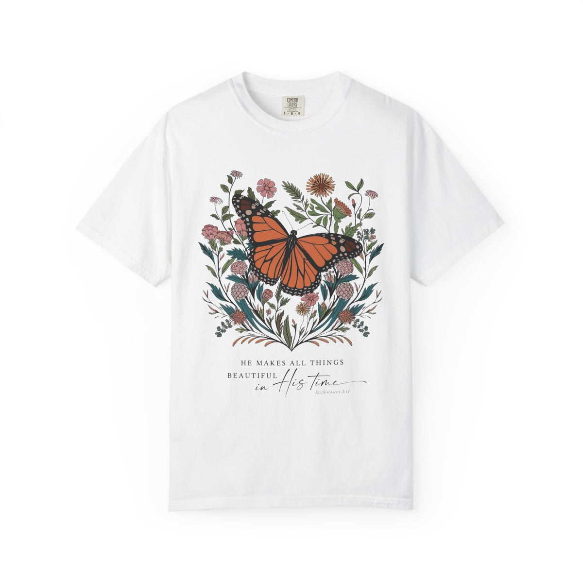 He Makes All Things Beautiful T-Shirt Christian Butterfly Graphic Tee