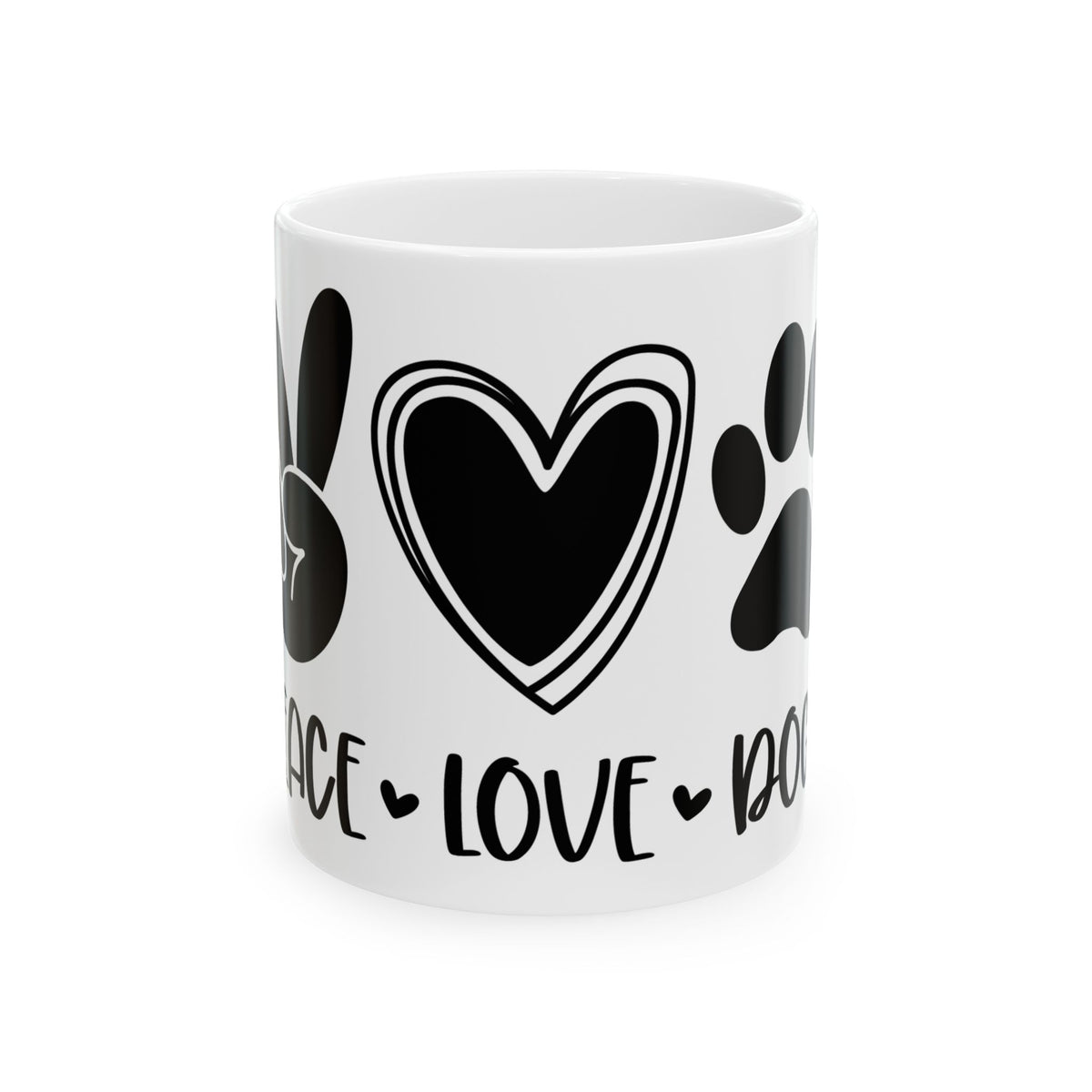 Peace Love Dogs Ceramic Mug Cute Ceramic Mug Coffee Cup (11oz & 15oz)