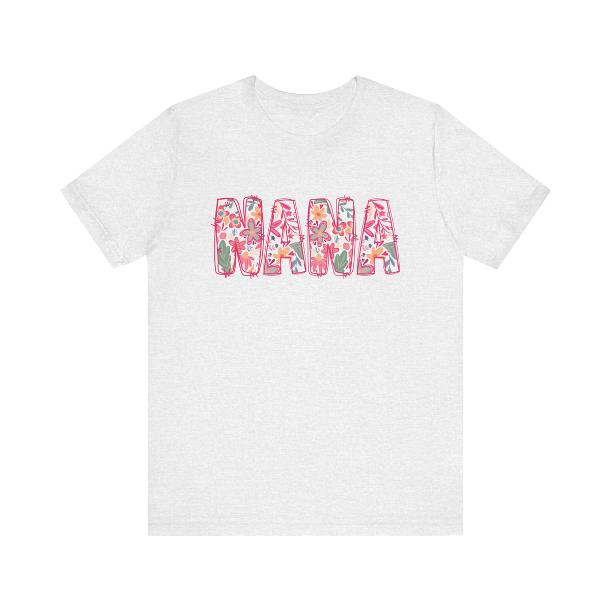 Nana Boho Pink Floral Graphic T‑Shirt Flower Pattern Grandmother Tee