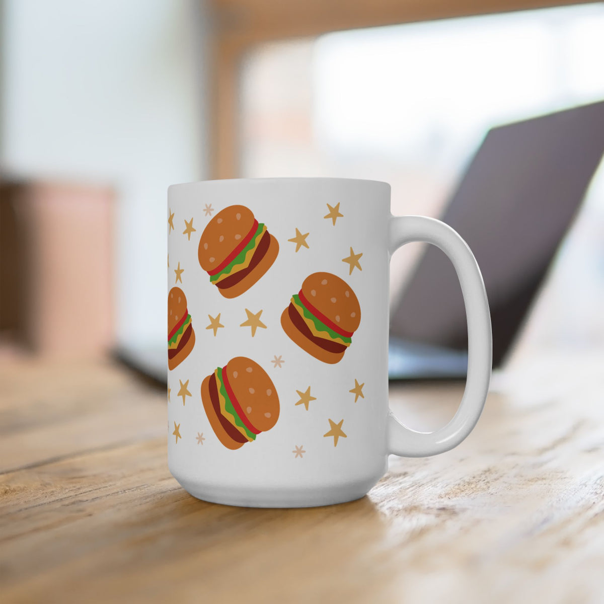 Burgers Cute Ceramic Mug Coffee Cup (11oz & 15oz)