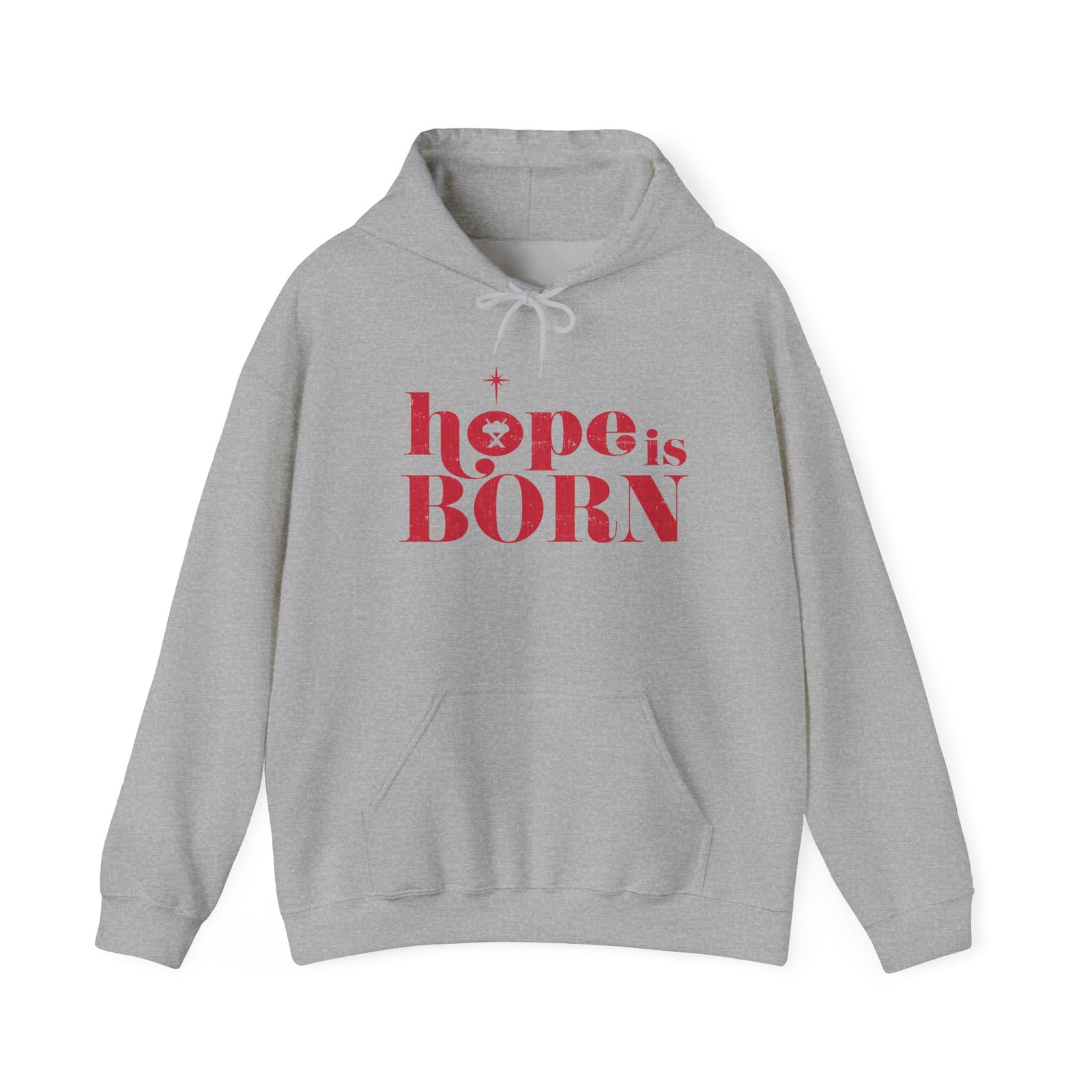 Hope Is Born Christmas Hoodie Christian Distressed Hooded Sweatshirt