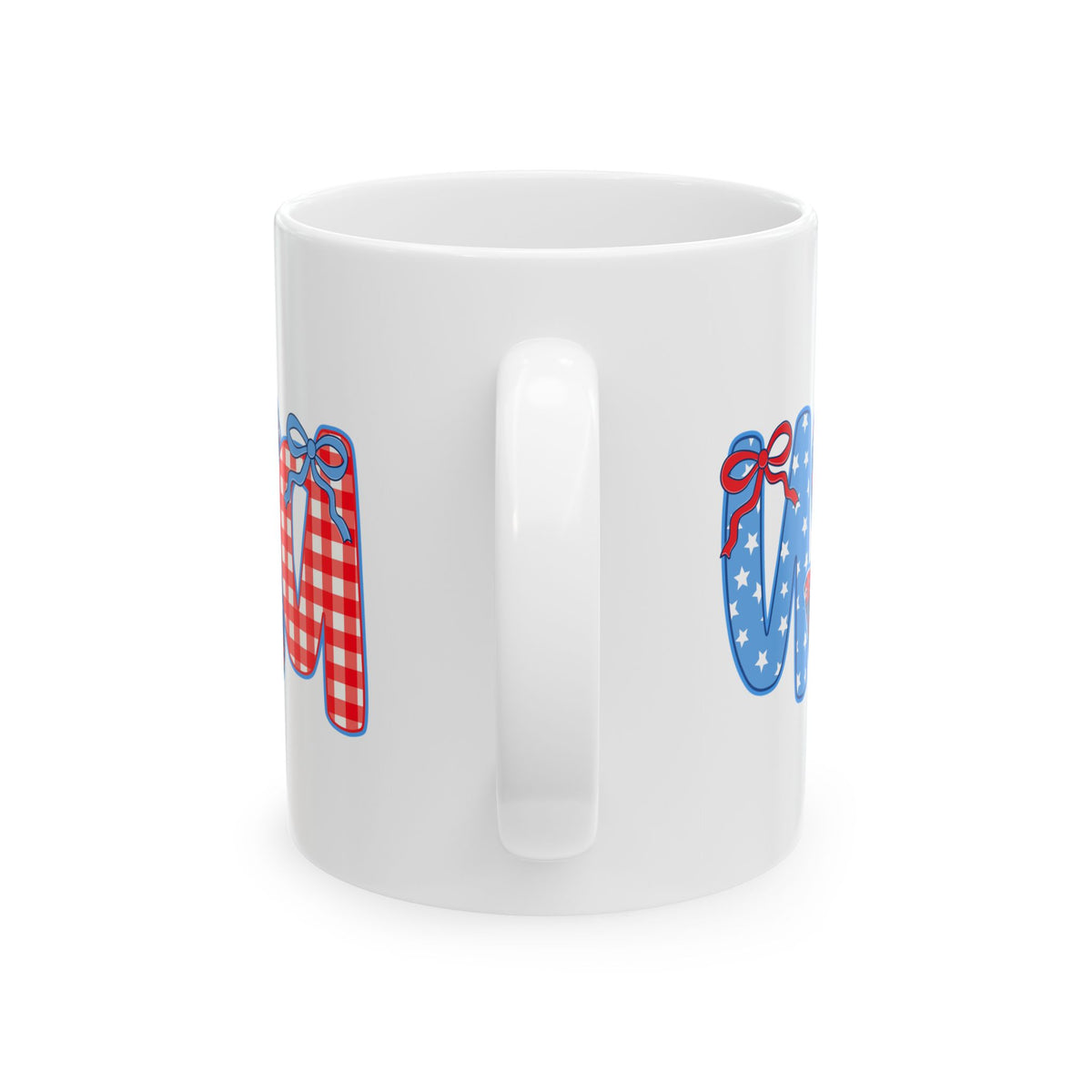 USA Coquette Bow Patriotic Cute Ceramic Mug Coffee Cup (11oz & 15oz)