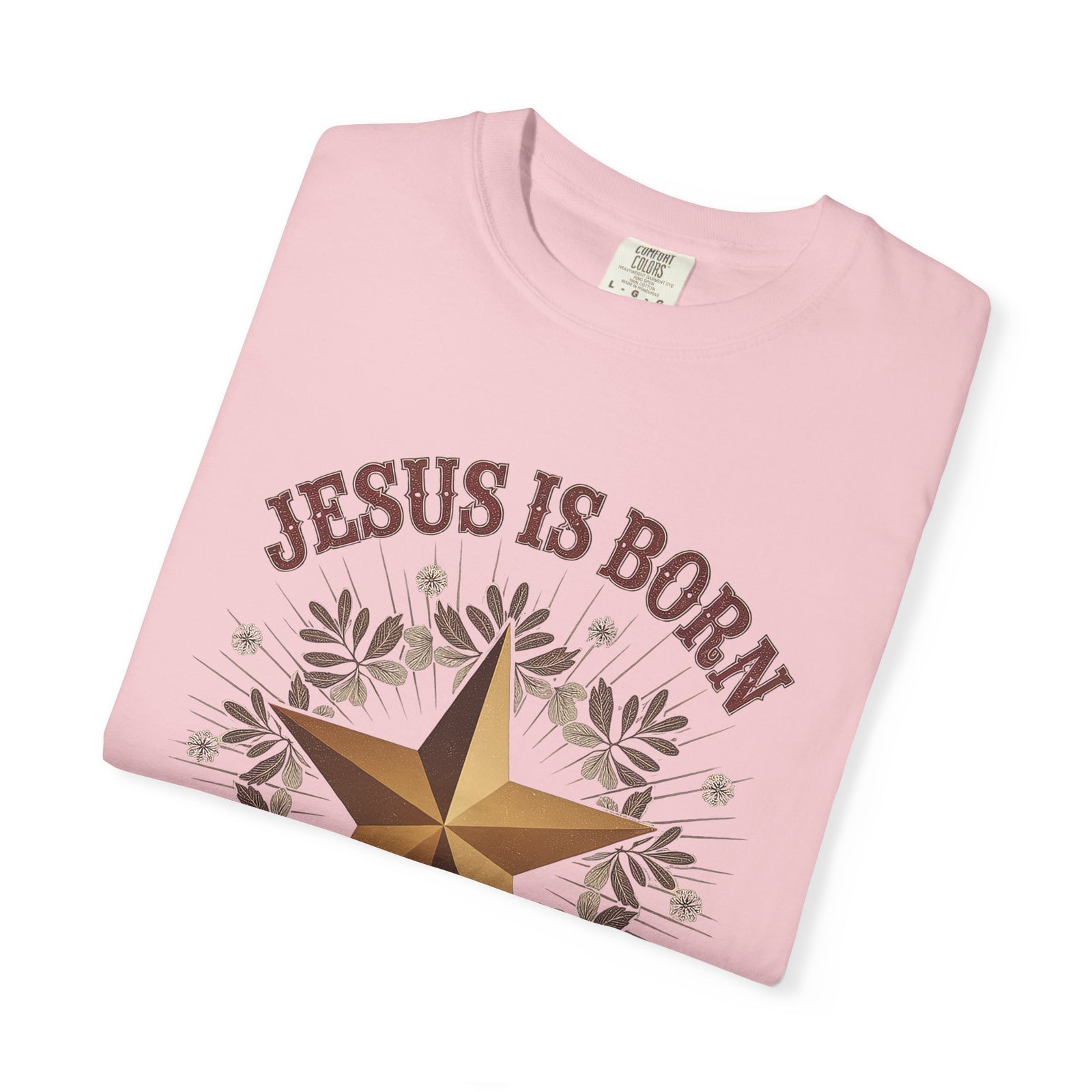 Jesus is Born Y'all Christmas T-Shirt Christian Western Star Graphic Tee