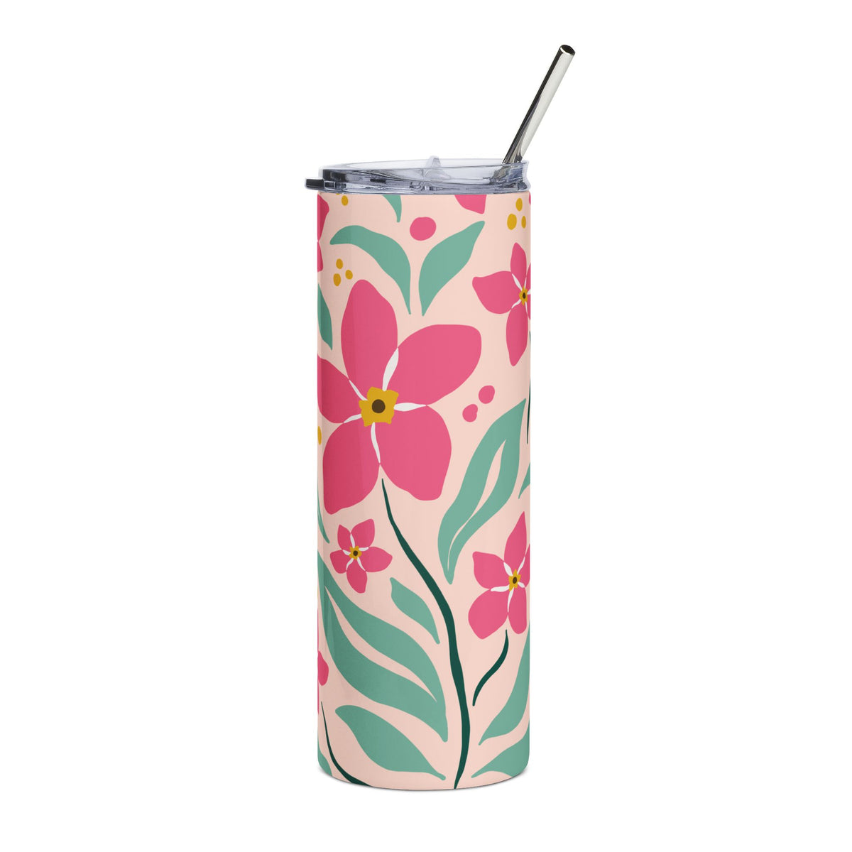Pink Spring Blooms 20oz Floral Stainless Steel Tumbler Travel Cup