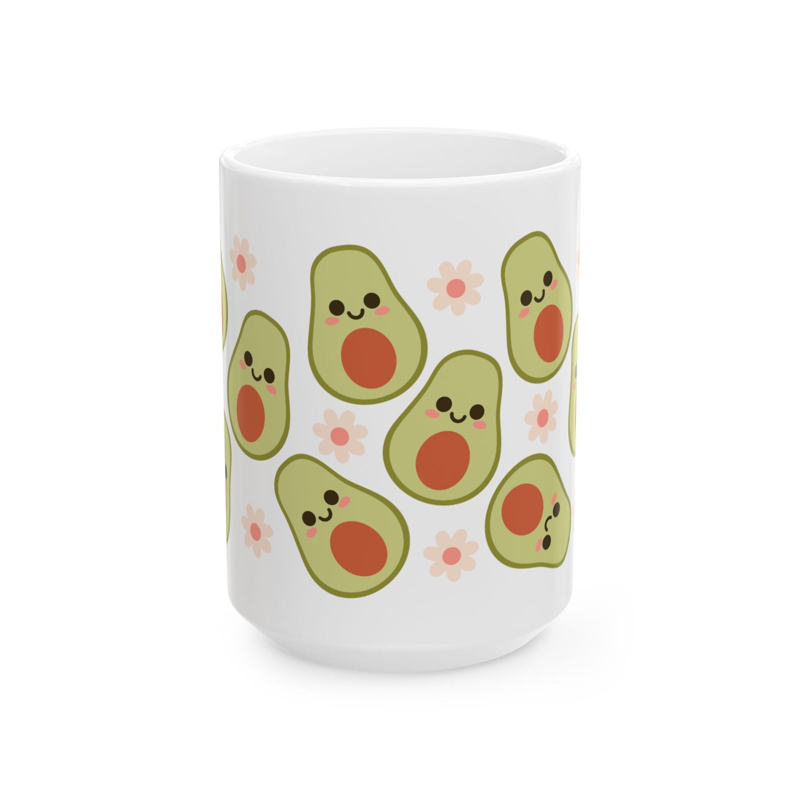 Happy Avocado Cute Ceramic Mug Coffee Cup (11oz & 15oz)