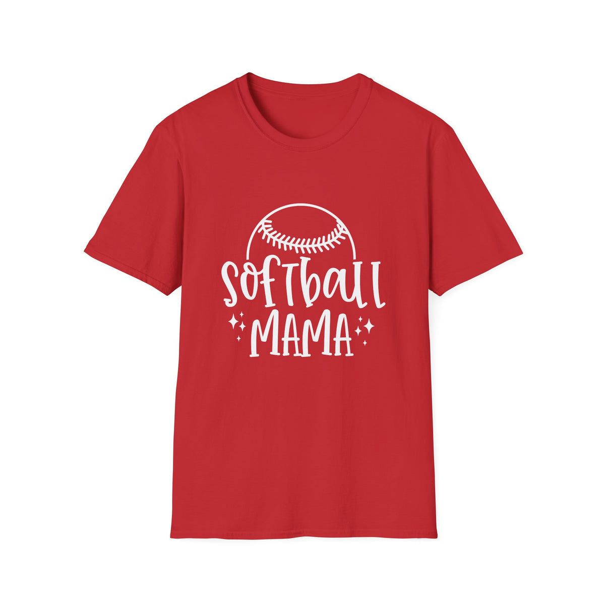 Softball Mama Graphic T-Shirt Cute Sports Mom Tee (12 Team Colors)