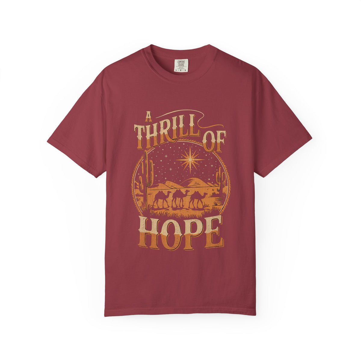 A Thrill of Hope Christmas Eve Distressed T-Shirt Christian Graphic Tee