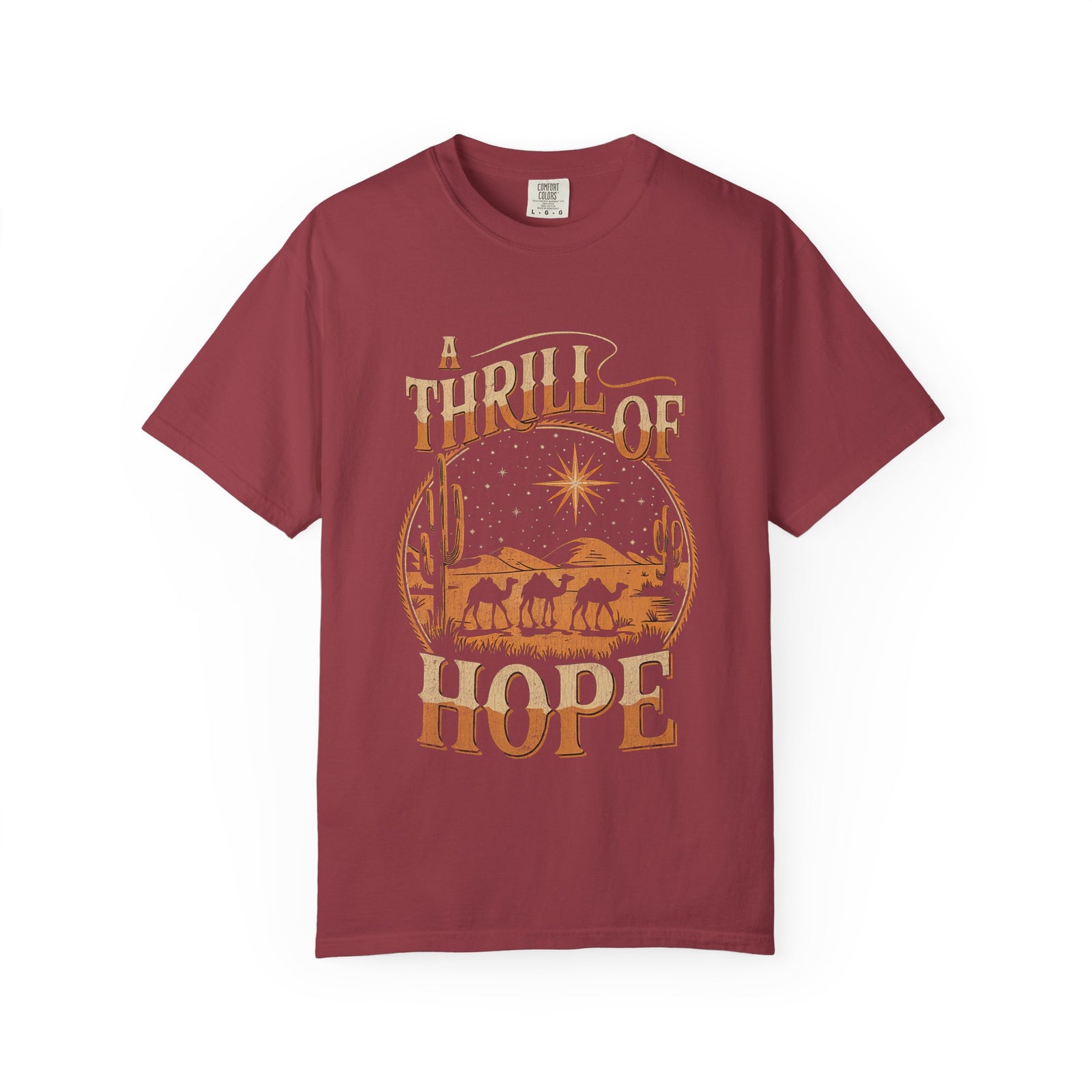 A Thrill of Hope Christmas Eve Distressed T-Shirt Christian Graphic Tee