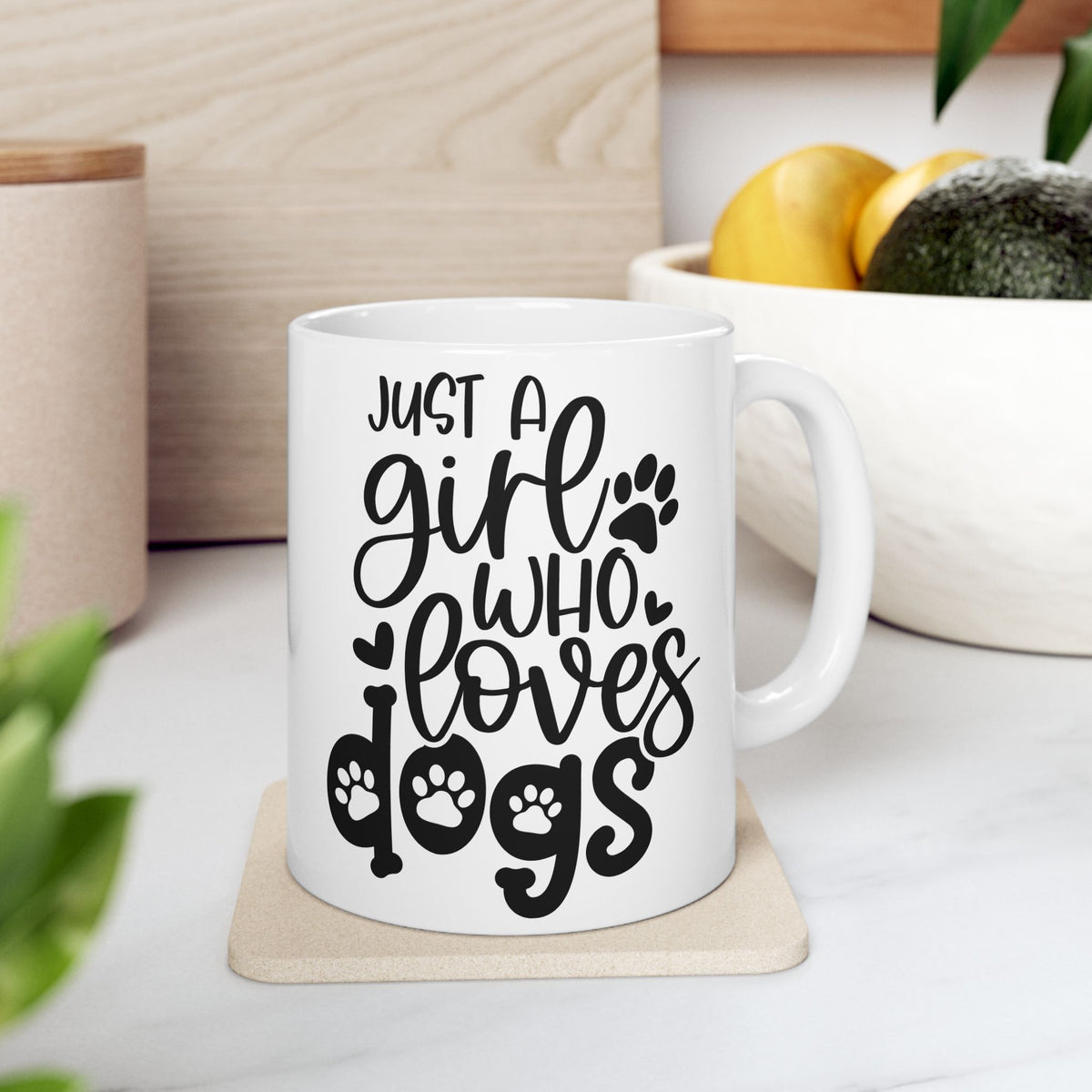 Just A Girl Who Loves Dogs Cute Ceramic Mug Coffee Cup (11oz & 15oz)