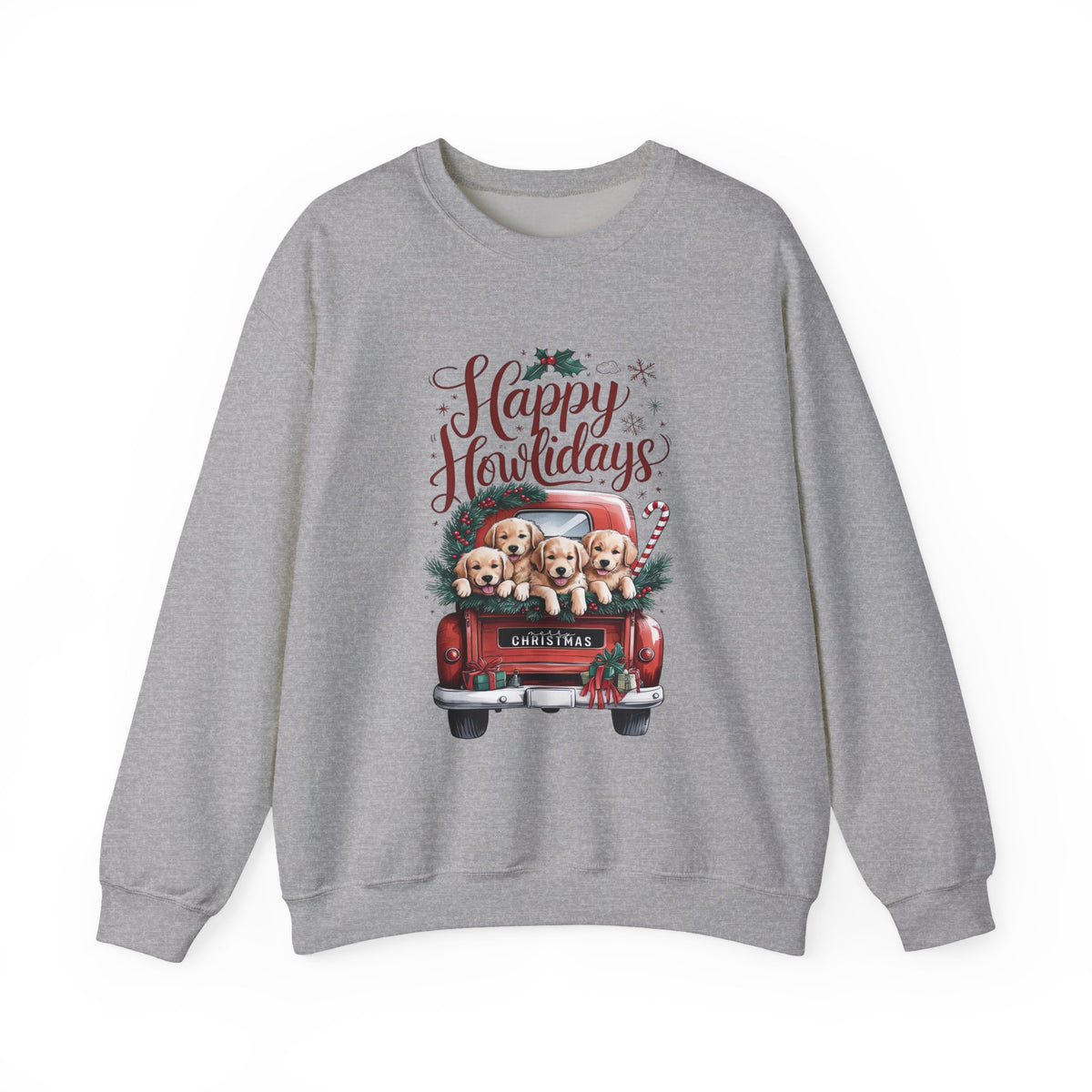 Happy Howlidays Puppy Crewneck Unisex Sweatshirt