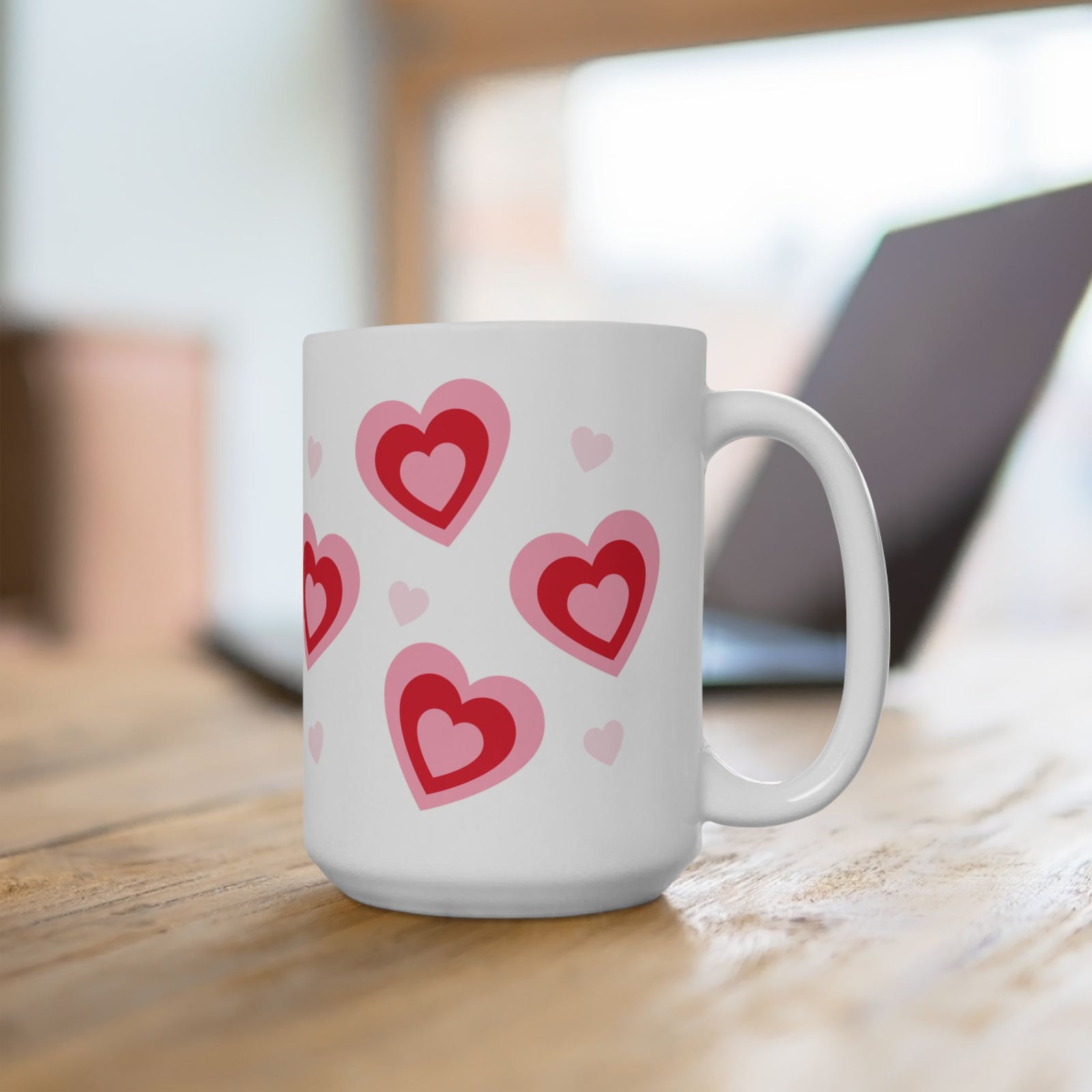 Retro Hearts Mug — Cute Valentine’s Day Coffee Cup (11oz & 15oz) - Sydney So Sweet
